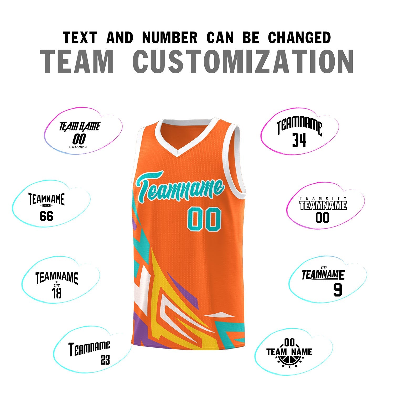 Custom Orange Gradient Graffiti Pattern Sports Uniform Basketball Jersey