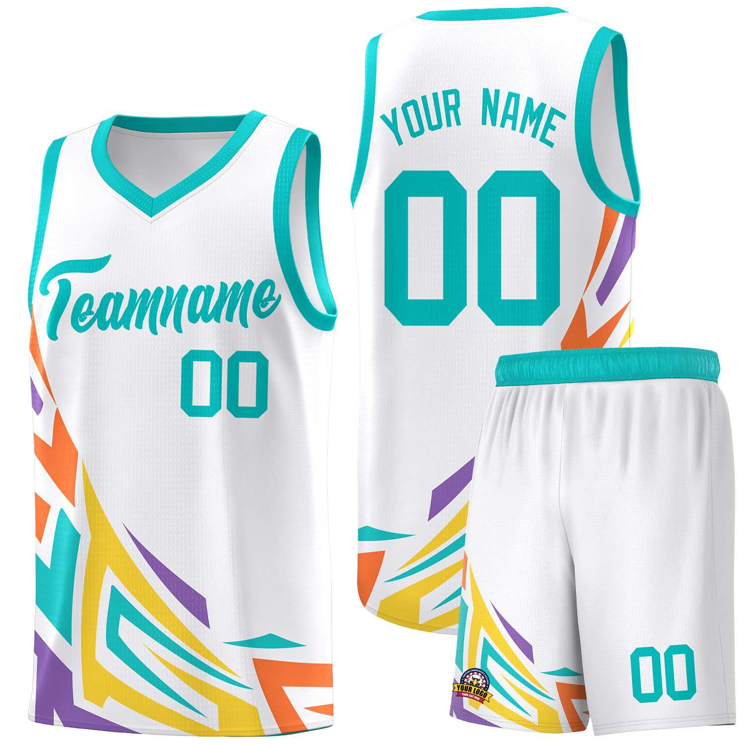 Custom White Gradient Graffiti Pattern Sports Uniform Basketball Jersey