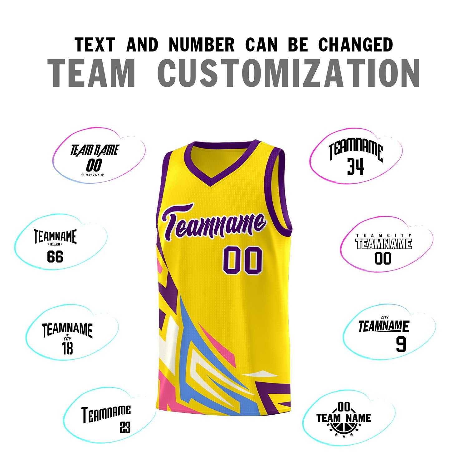 Custom Gold Gradient Graffiti Pattern Sports Uniform Basketball Jersey