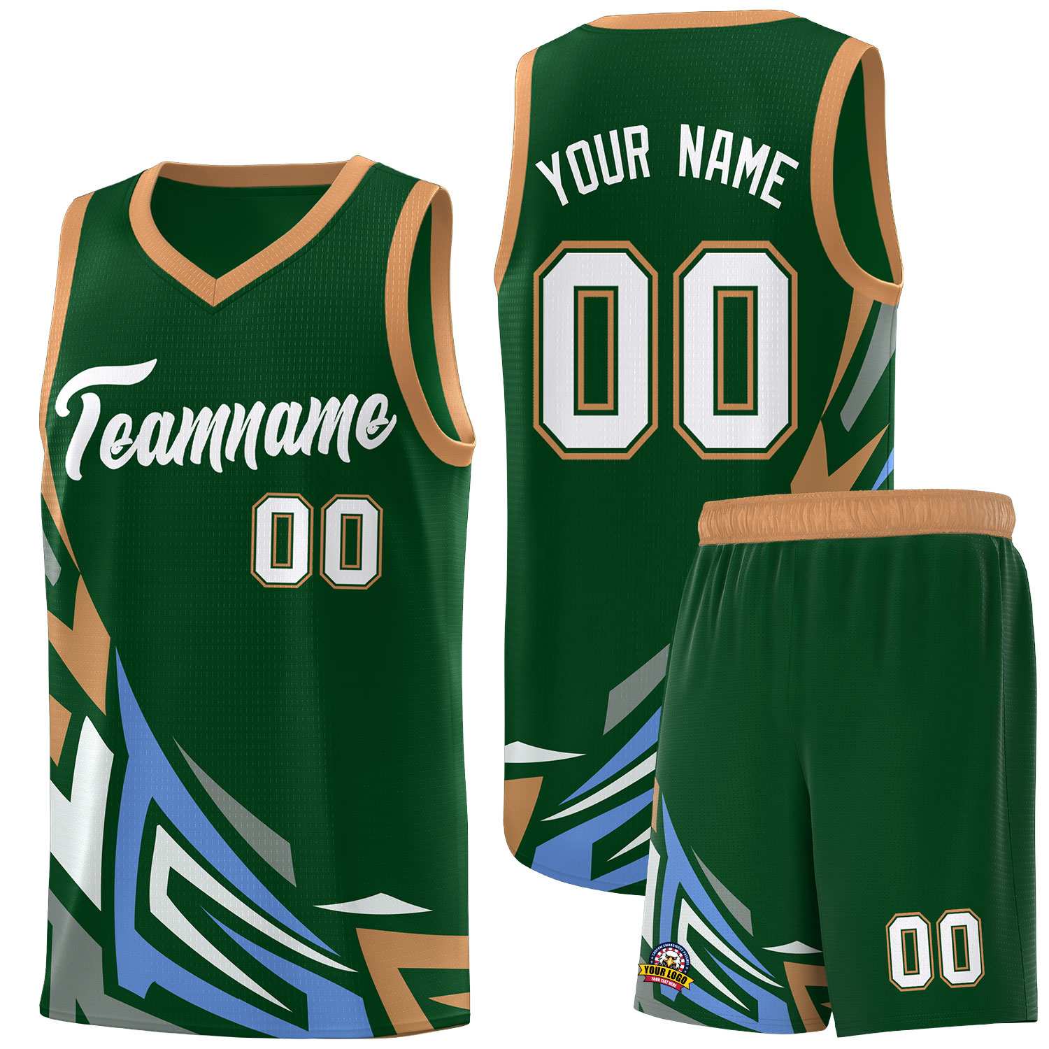 Custom Green Gradient Graffiti Pattern Sports Uniform Basketball Jersey