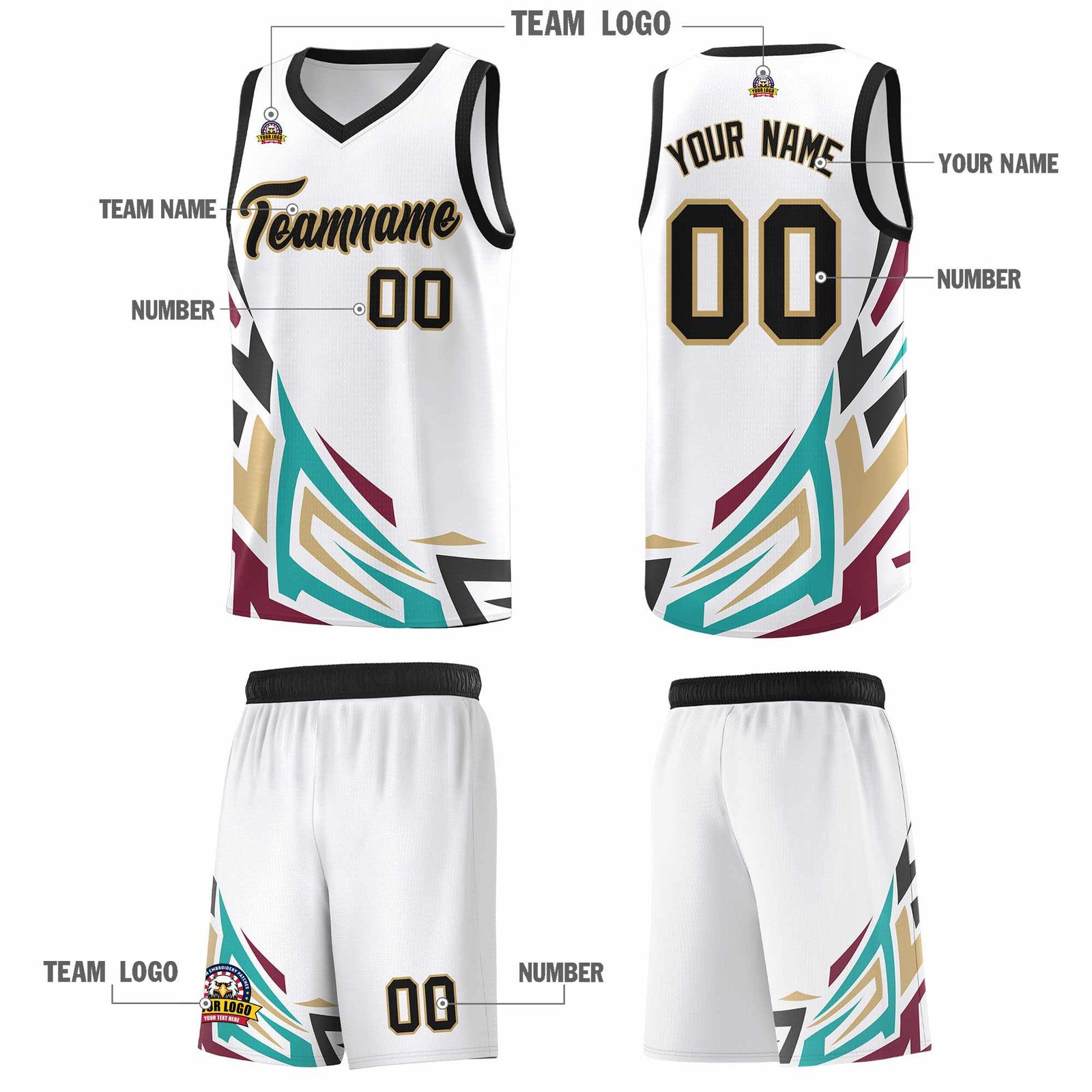 Custom White Gradient Graffiti Pattern Sports Uniform Basketball Jersey