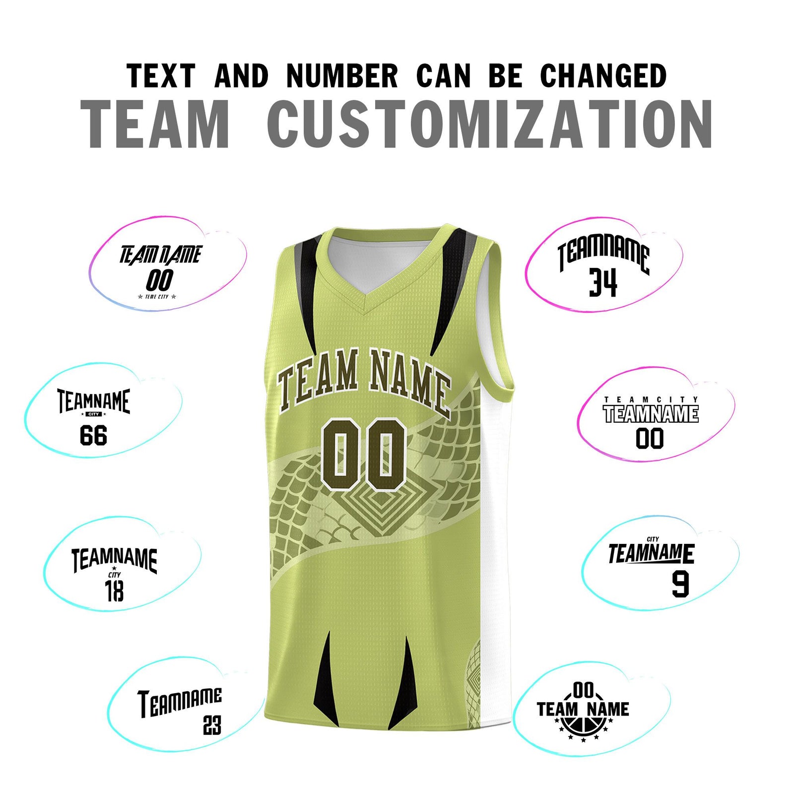 Custom Champagne White Snake Scale Venomous Fang for Clubs Graffiti Pattern Basketball Suit Jersey