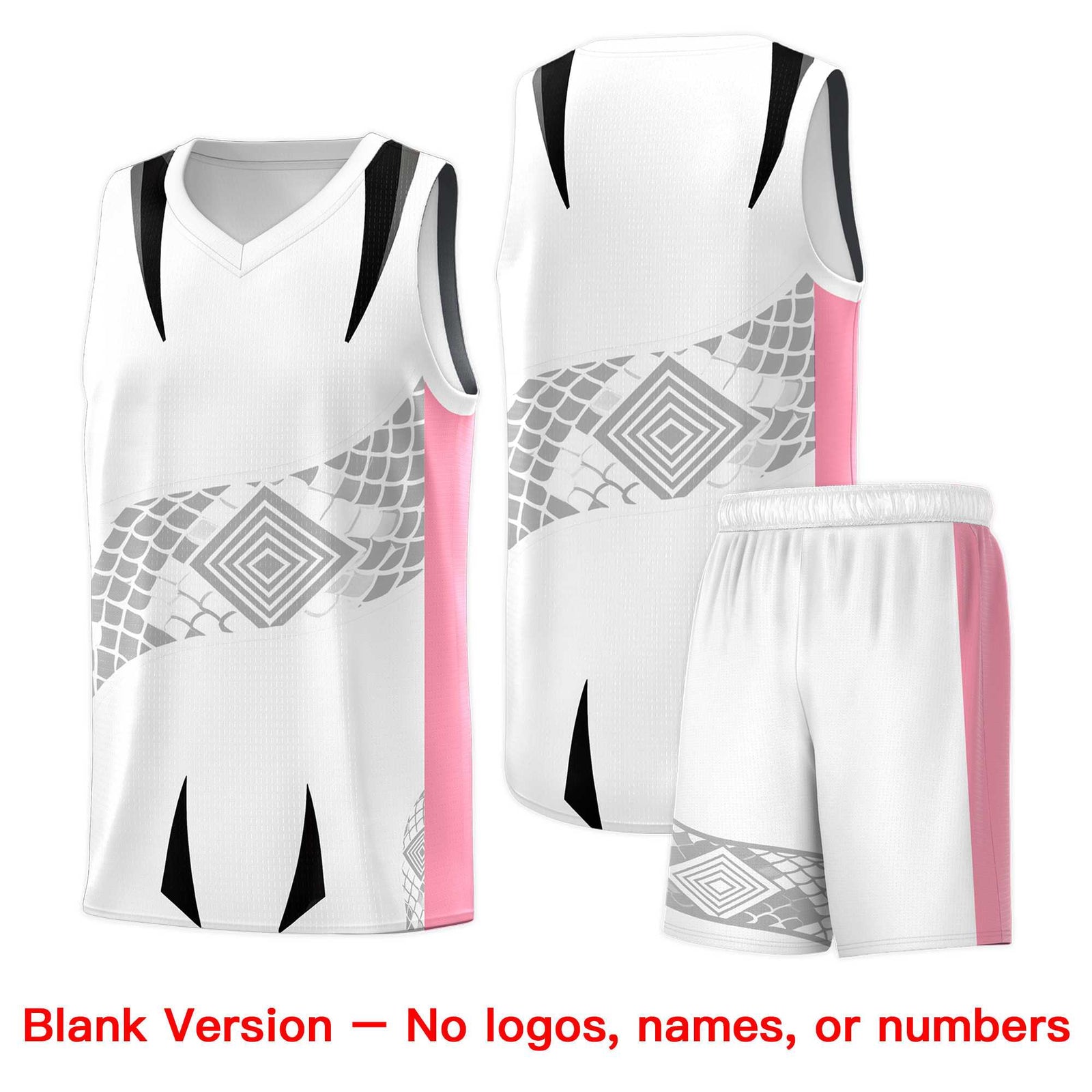Custom White Black Snake Scale Venomous Fang for Leagues Graffiti Pattern Basketball Suit Jersey
