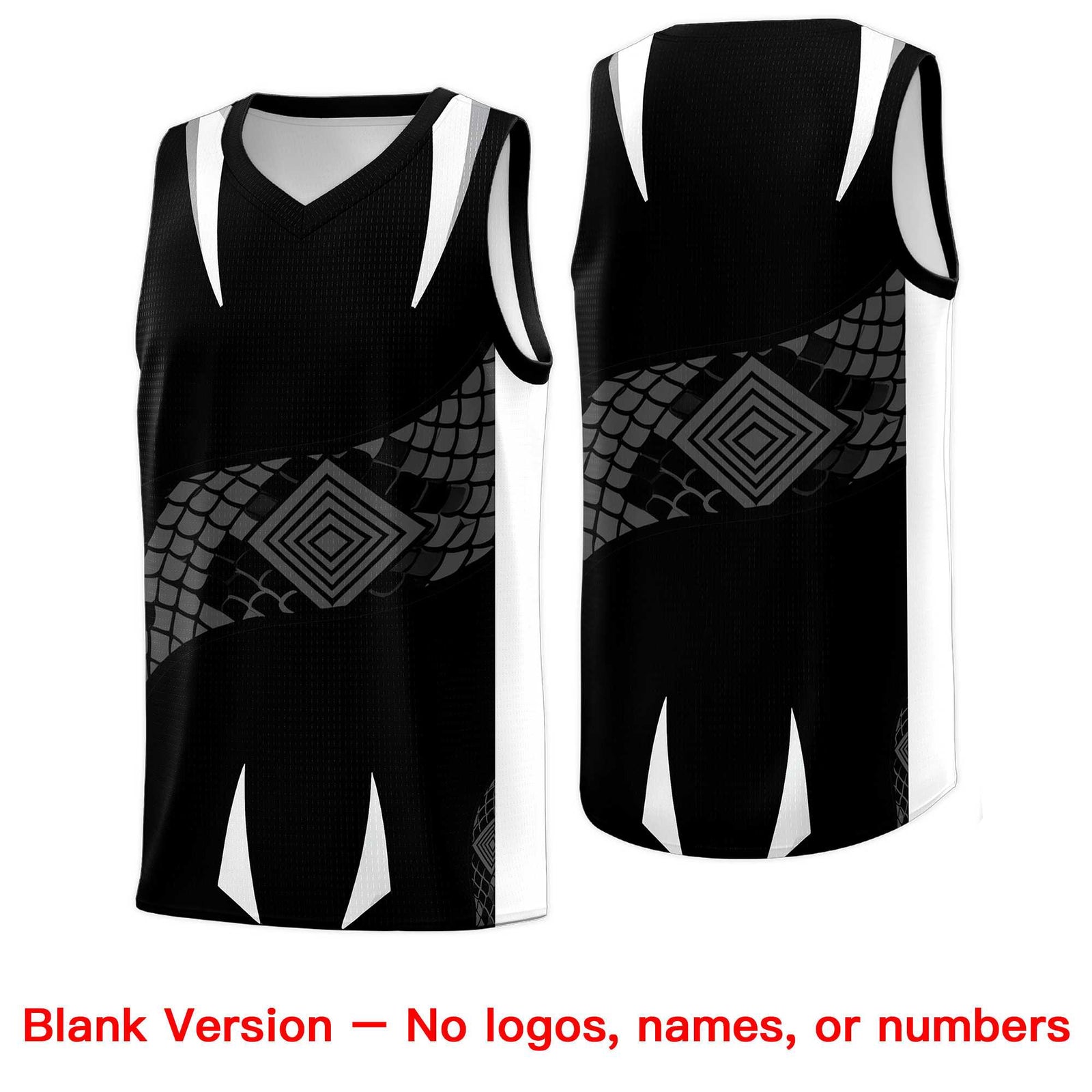 Custom White Black Snake Scale Venomous Fang for Leagues Graffiti Pattern Basketball Suit Jersey