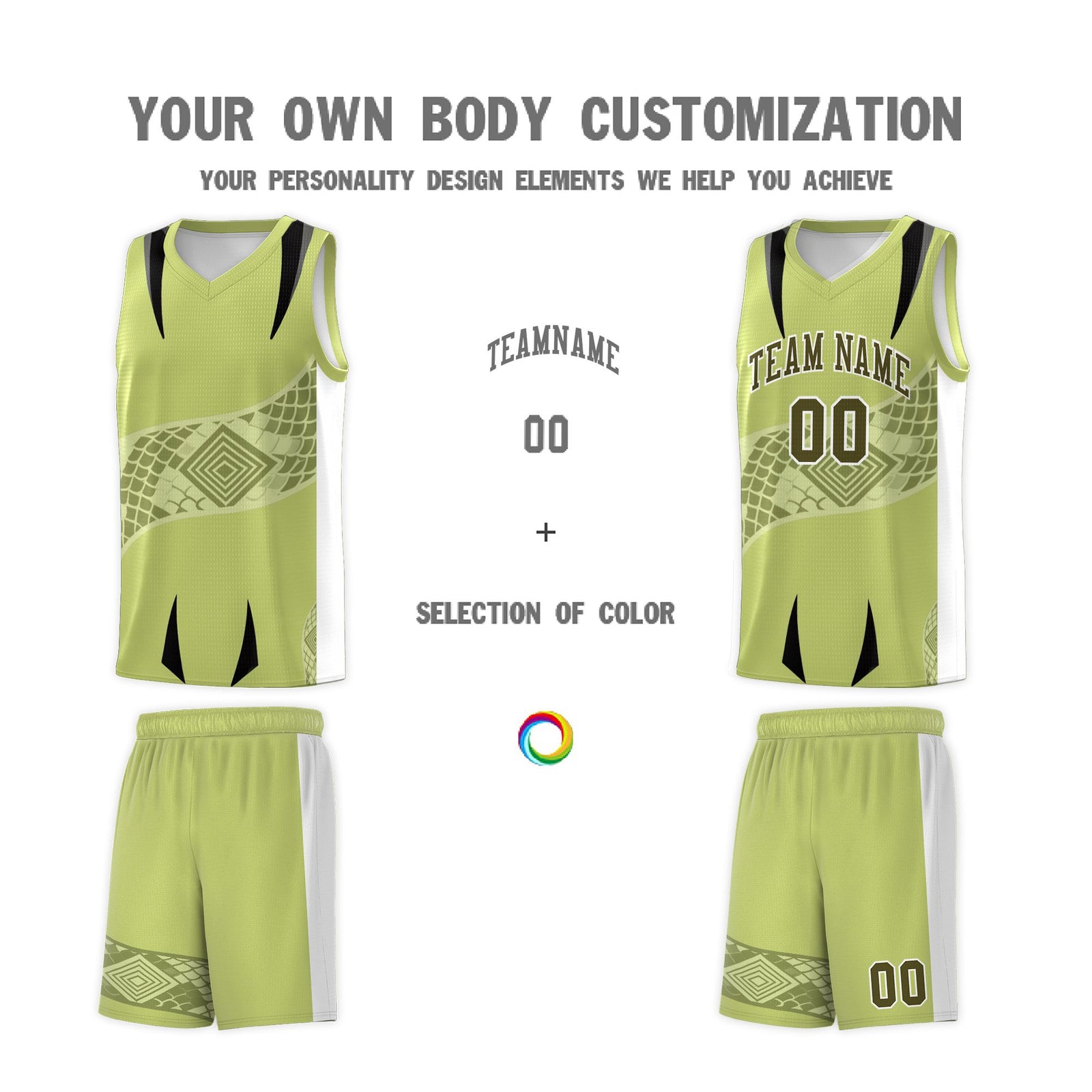 Custom Champagne White Snake Scale Venomous Fang for Clubs Graffiti Pattern Basketball Suit Jersey