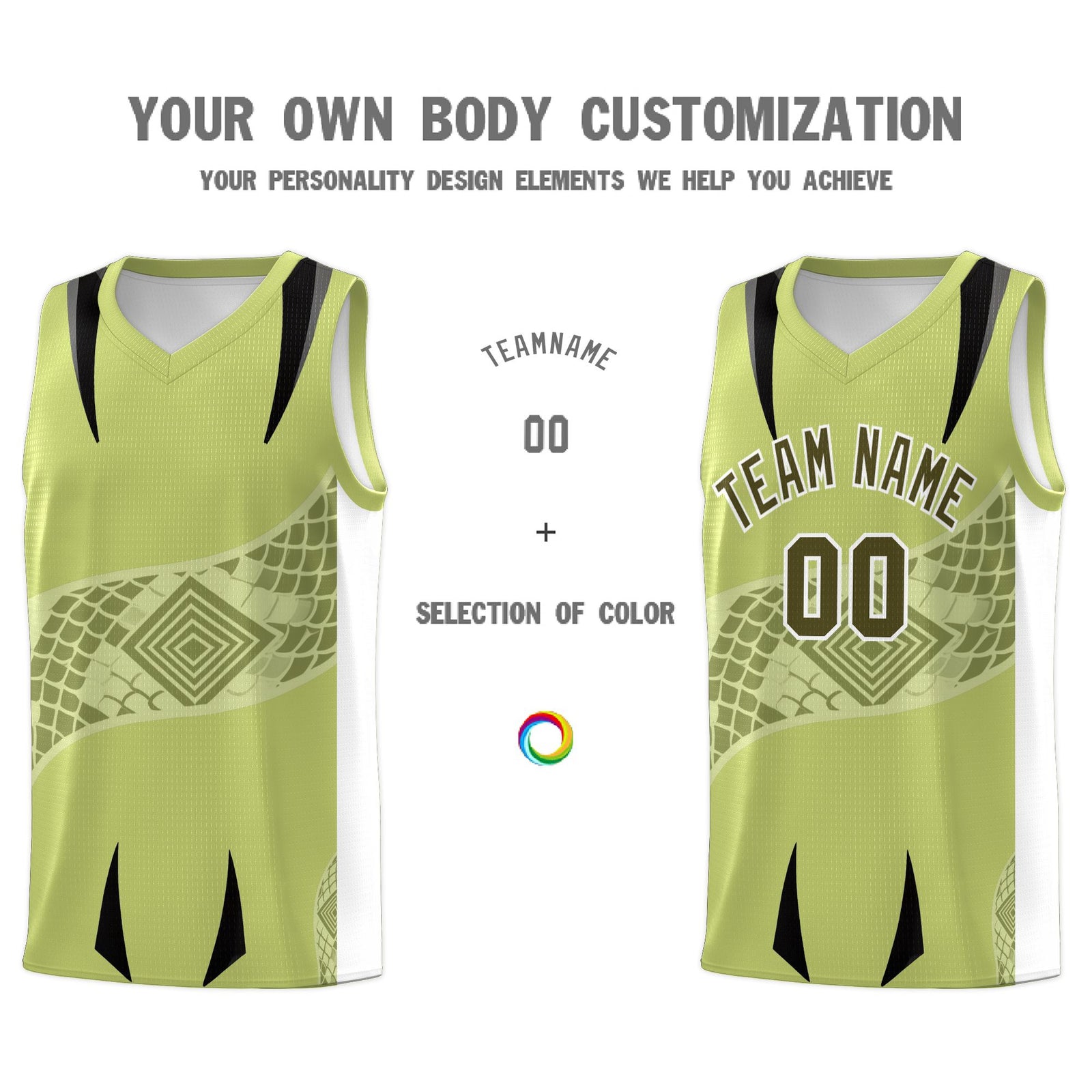 Custom Champagne White Snake Scale Venomous Fang for Clubs Graffiti Pattern Basketball Suit Jersey