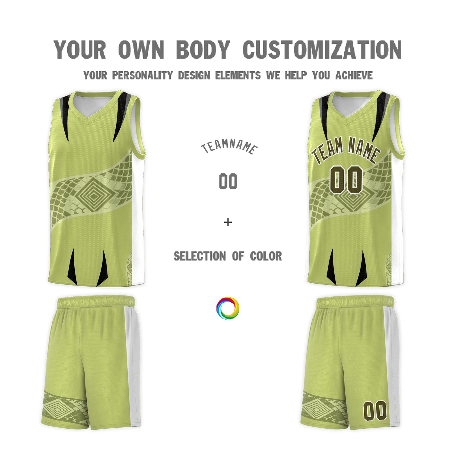 Custom Champagne White Snake Scale Venomous Fang for Clubs Graffiti Pattern Basketball Suit Jersey