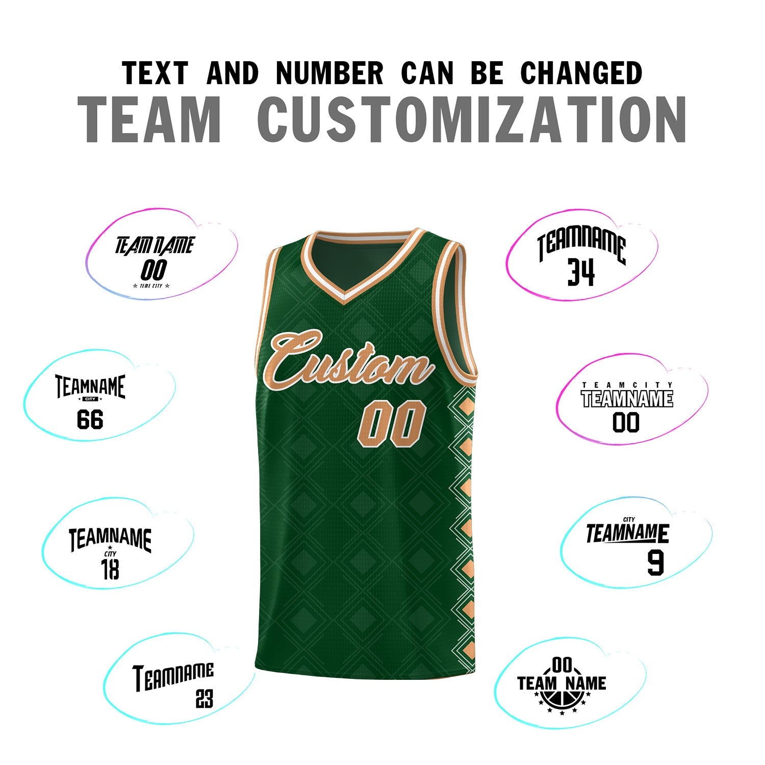 Custom Kelly Green Side Blocks Sports Uniform Basketball Jersey
