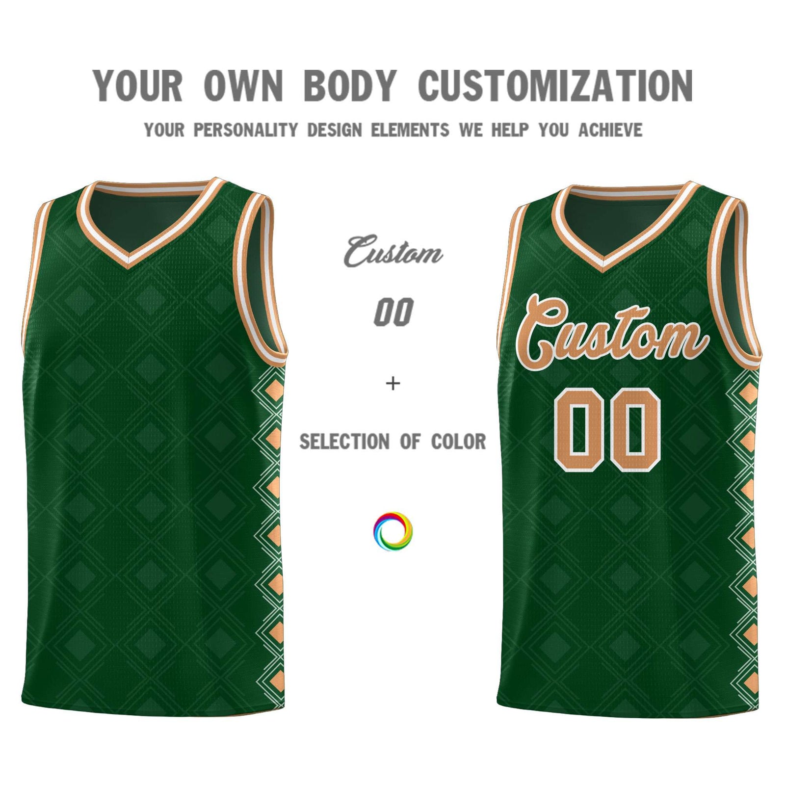 Custom Kelly Green Side Blocks Sports Uniform Basketball Jersey