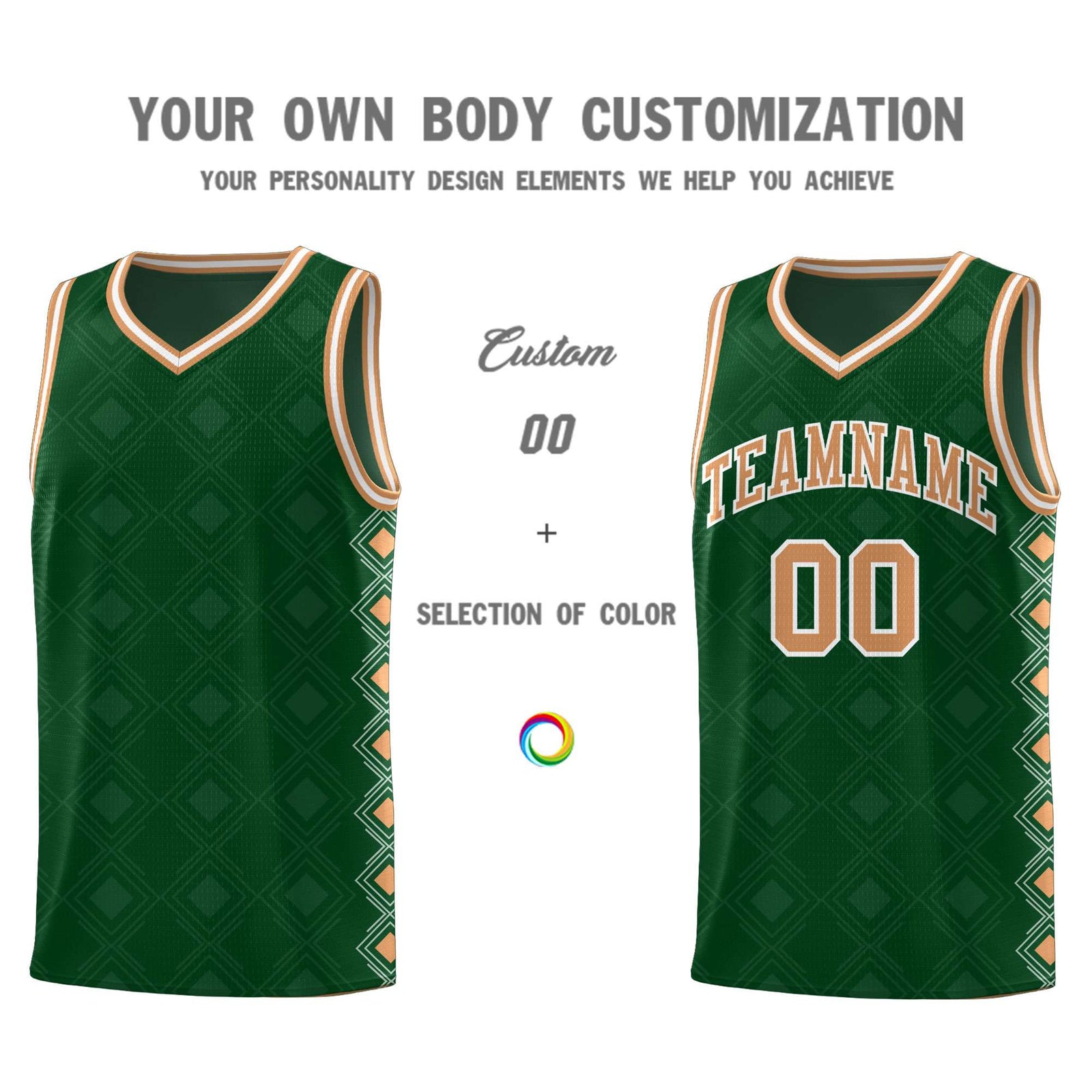 Custom Kelly Green Side Blocks Sports Uniform Basketball Jersey