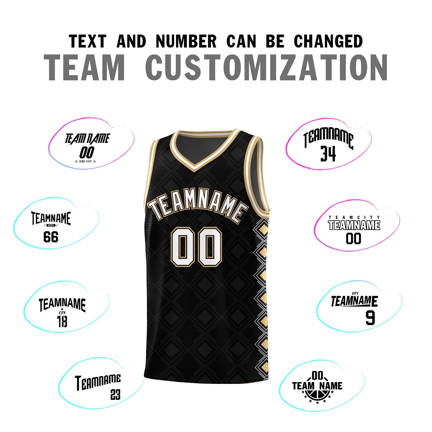 Custom Black Side Blocks Sports Uniform Basketball Jersey