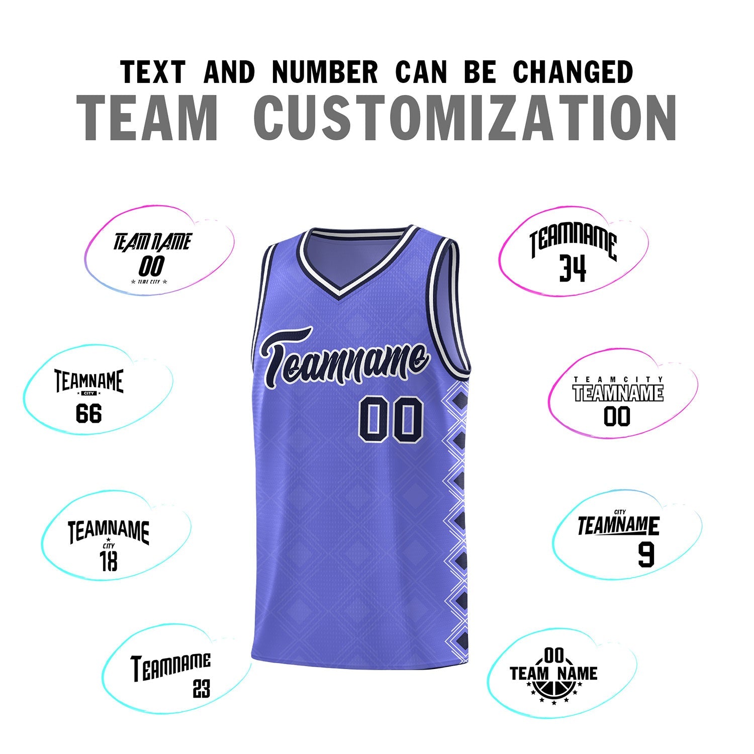 Custom Purple Side Blocks Sports Uniform Basketball Jersey