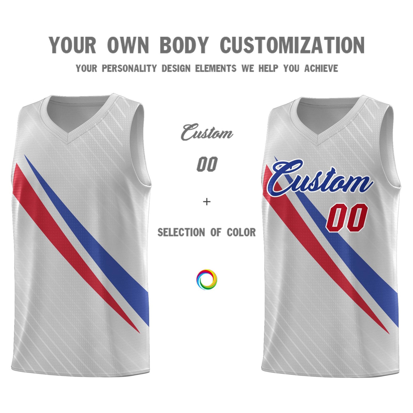 Custom Gray Diagonal Pinstripe Pattern Color Block Sports Uniform Basketball Jersey