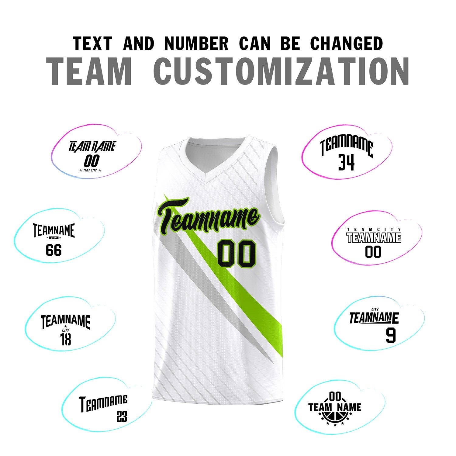 Custom White Diagonal Pinstripe Pattern Color Block Sports Uniform Basketball Jersey