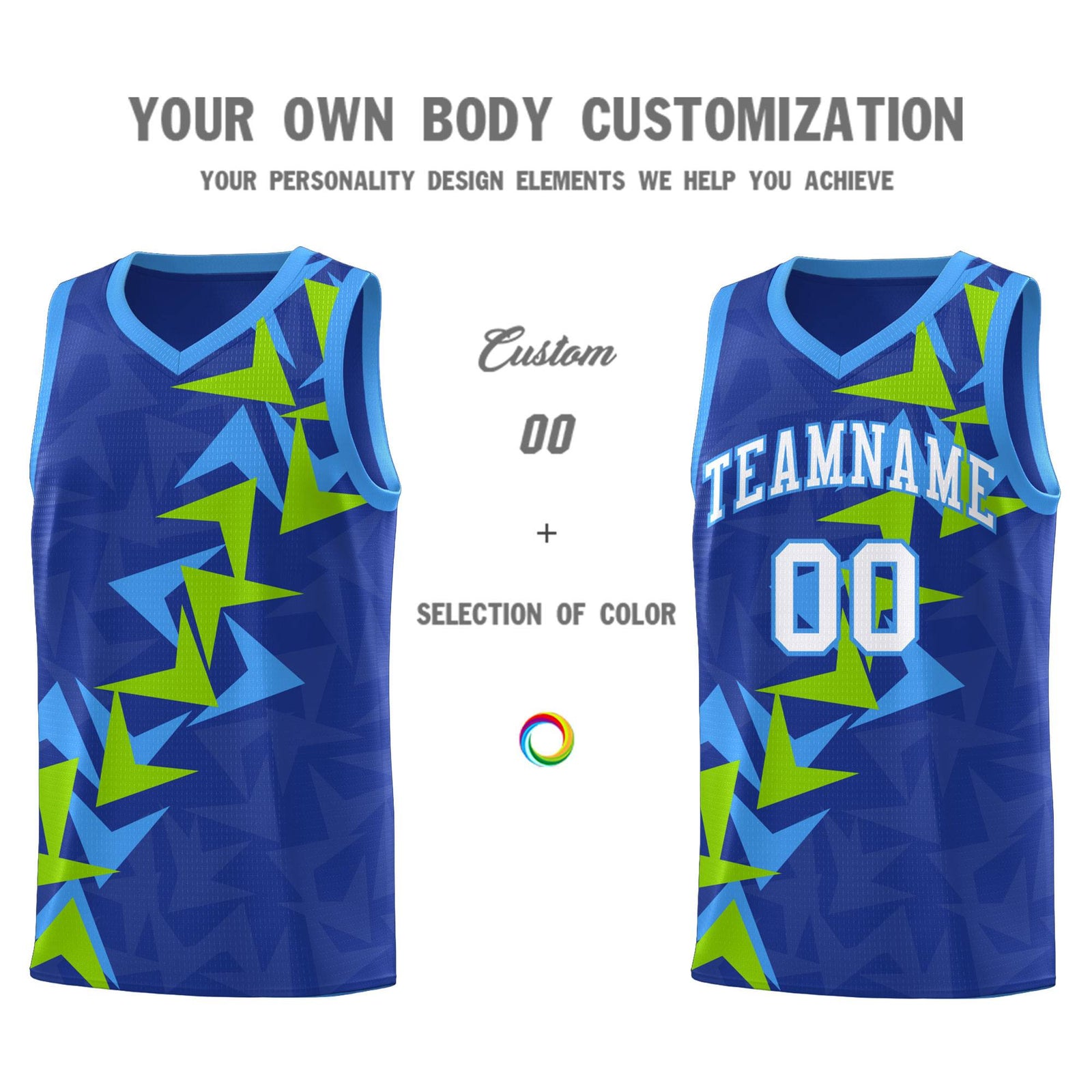 Custom Royal Boomerang Pattern Sets Basketball Jersey