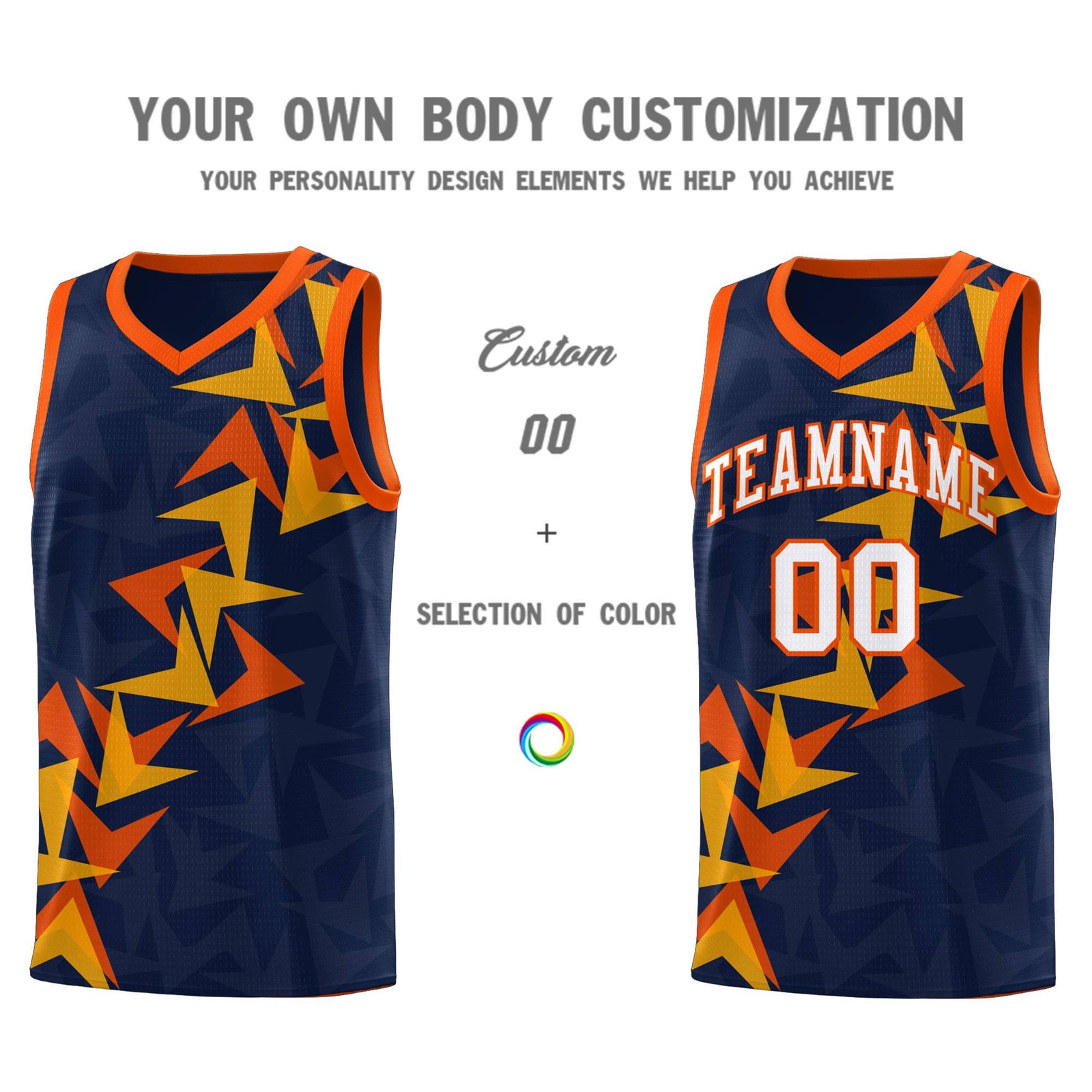 Custom Navy Boomerang Pattern Sets Basketball Jersey