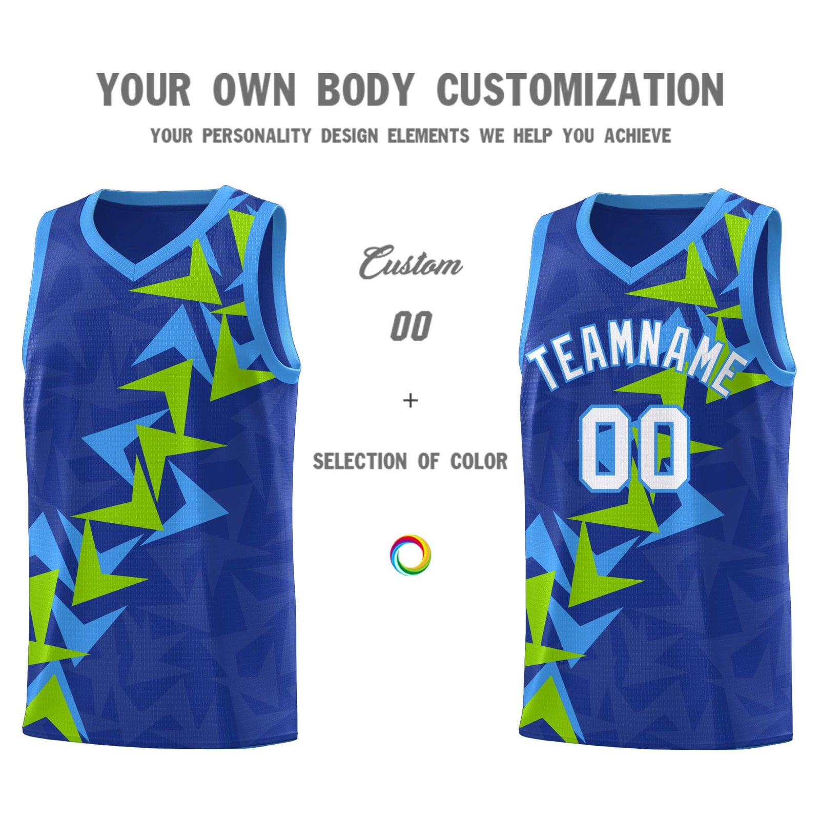 Custom Royal Boomerang Pattern Sets Basketball Jersey
