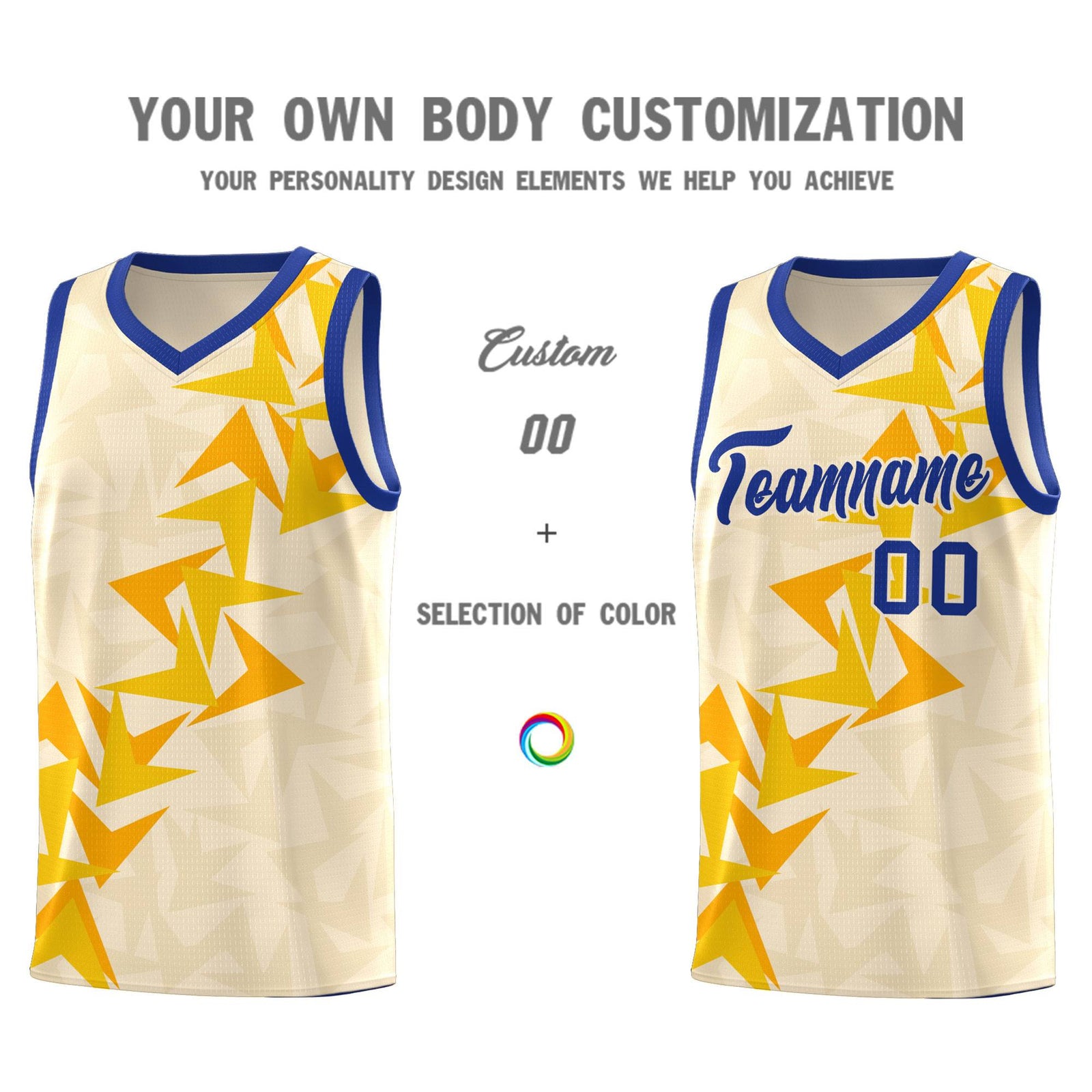 Custom Cream Boomerang Pattern Sets Basketball Jersey
