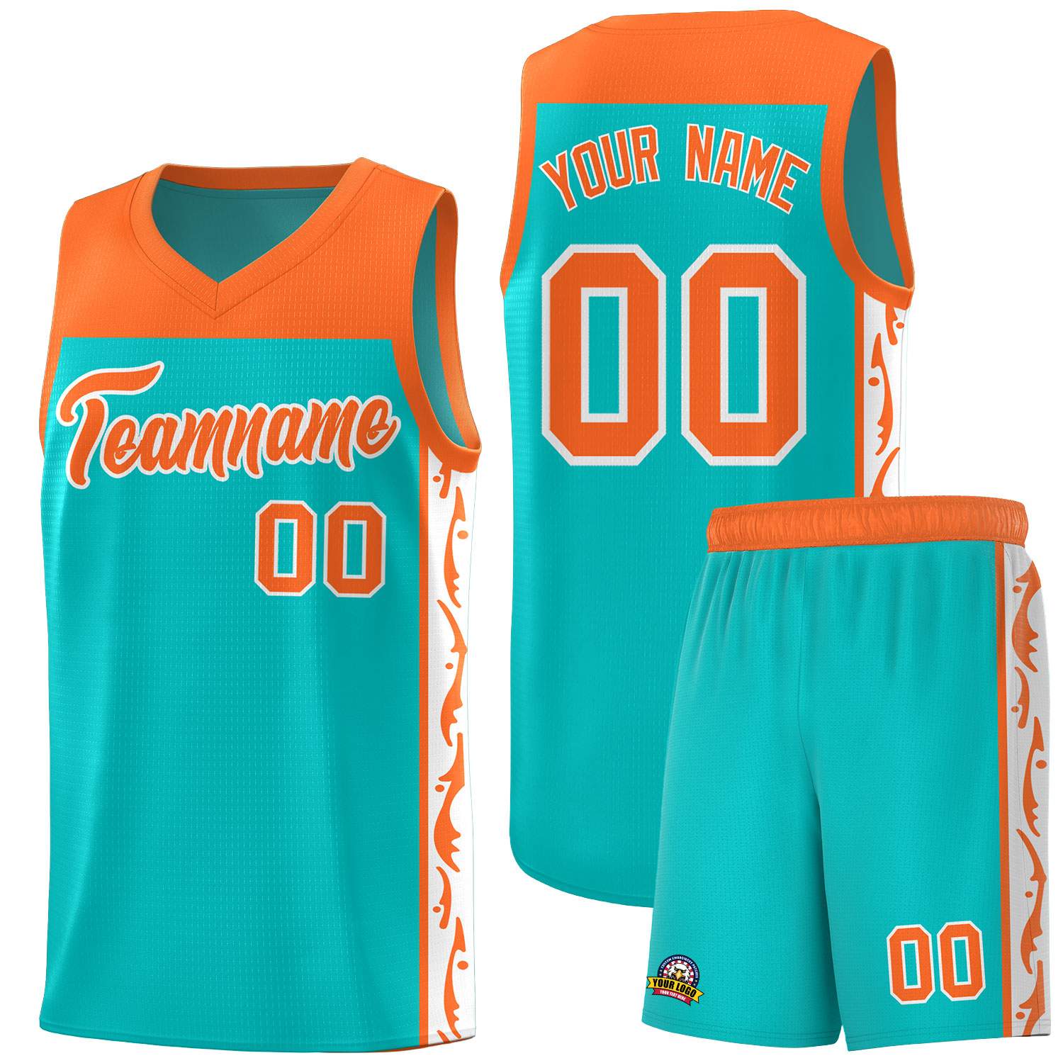 Custom Bright Green Side Pattern Sports Uniform Basketball Jersey
