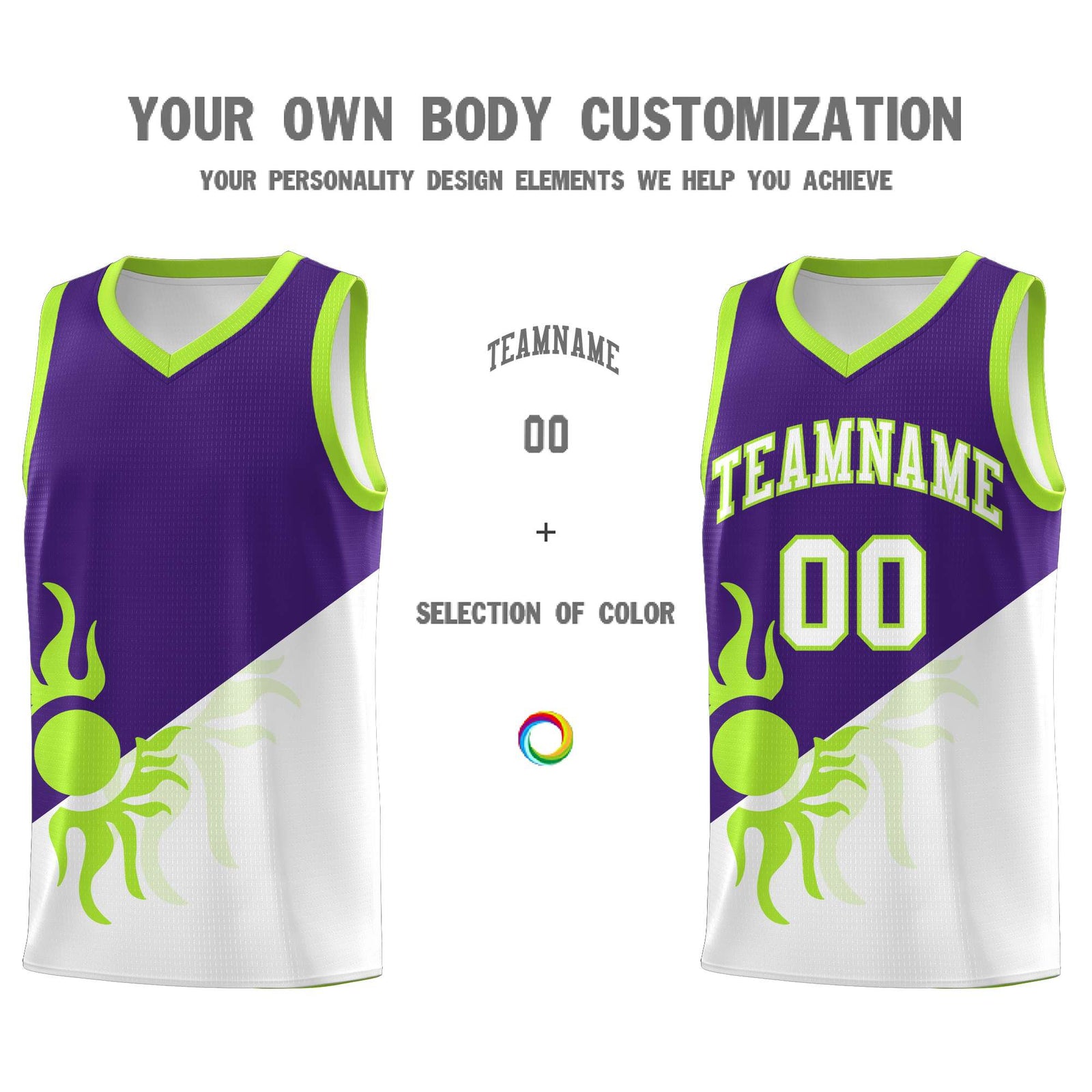 Custom Youth Basketball Jerseys - Purple White Radiant Sun Design Two Tone Uniforms