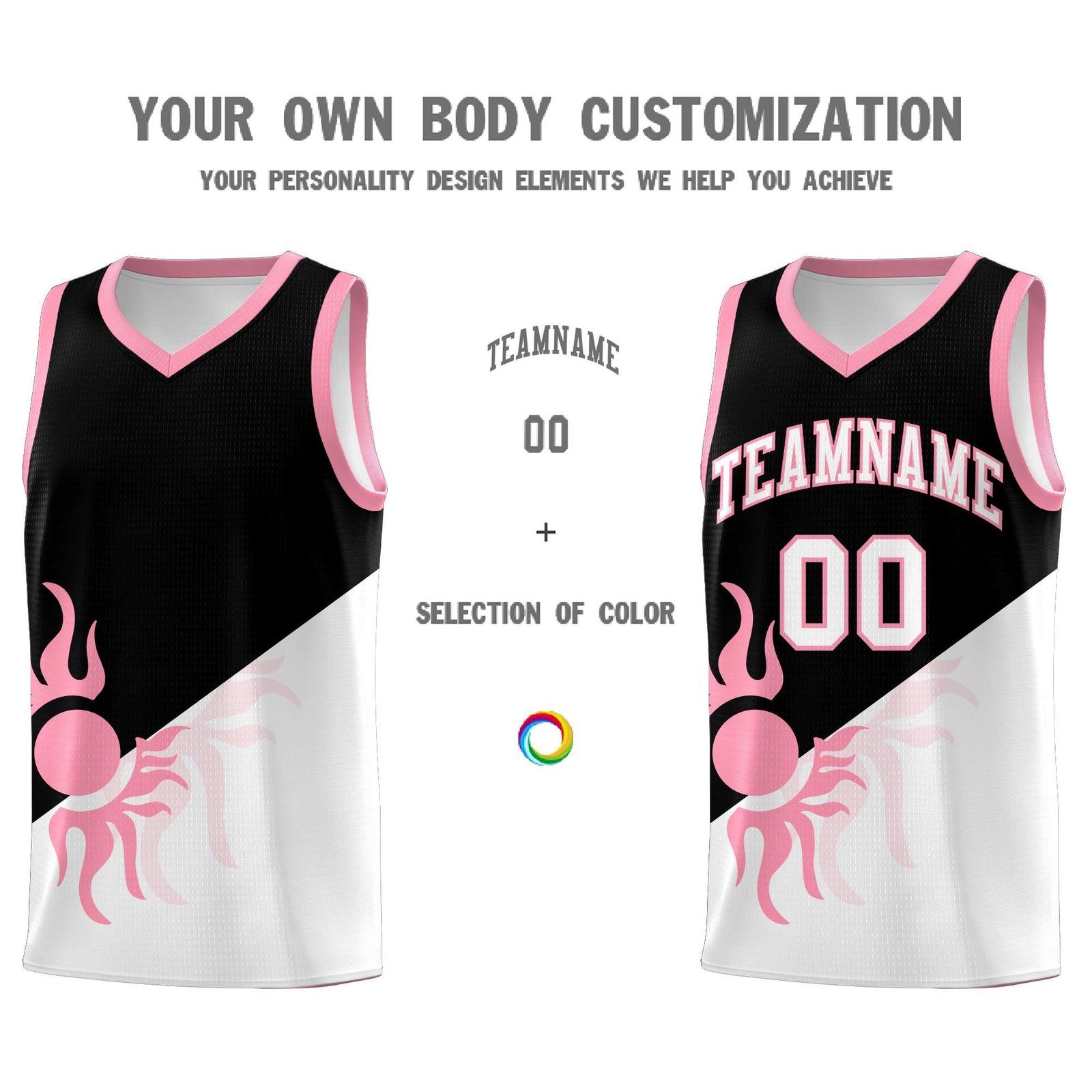 Custom Youth Basketball Jerseys - Black White Sunburst Design Two Tone Uniforms