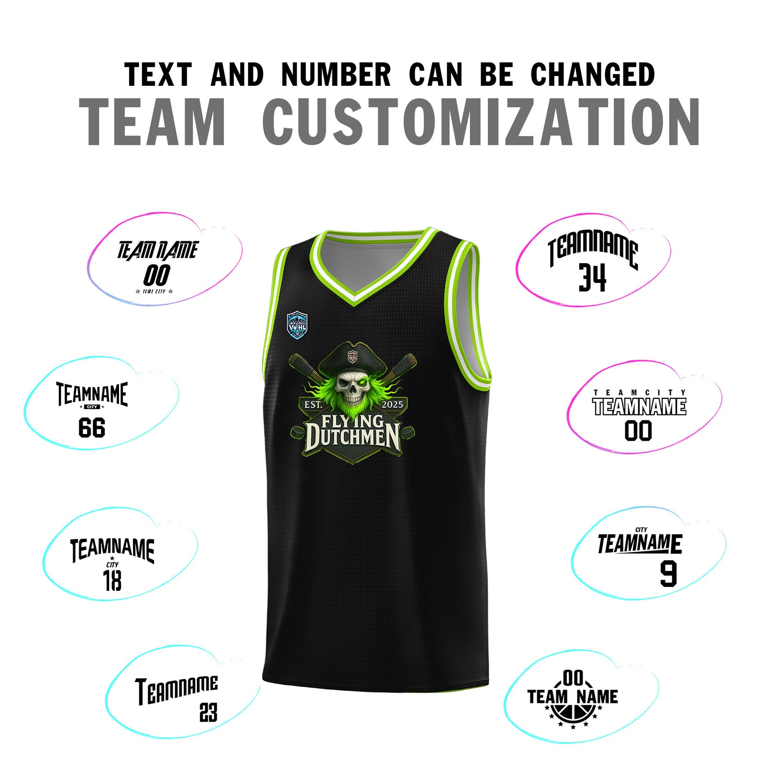 VVHL Black S7-flying-Dutchmen-1 Tops Basketball Jersey