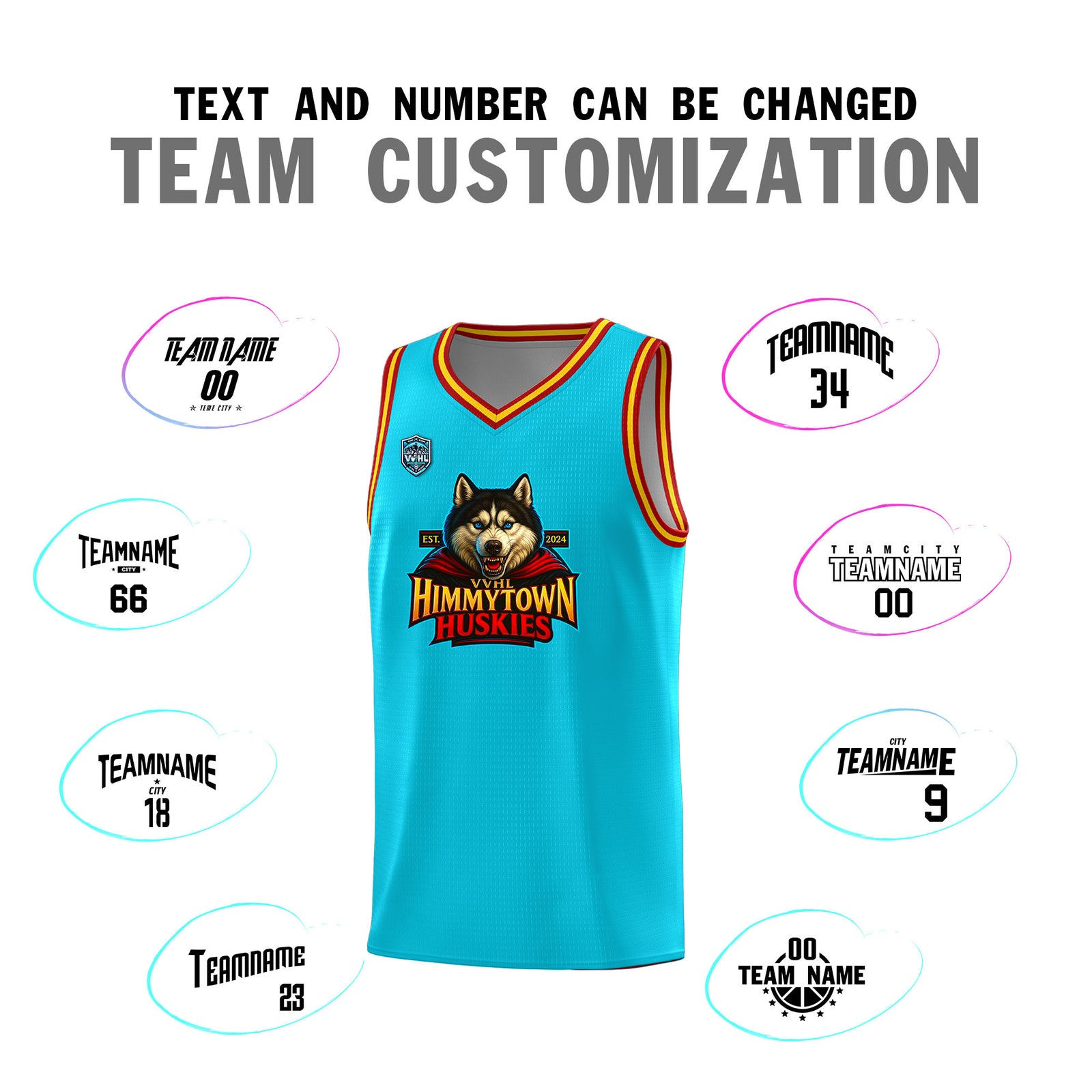 VVHL Sky Blue S7-Himmytown-huskies-2 Tops Basketball Jersey