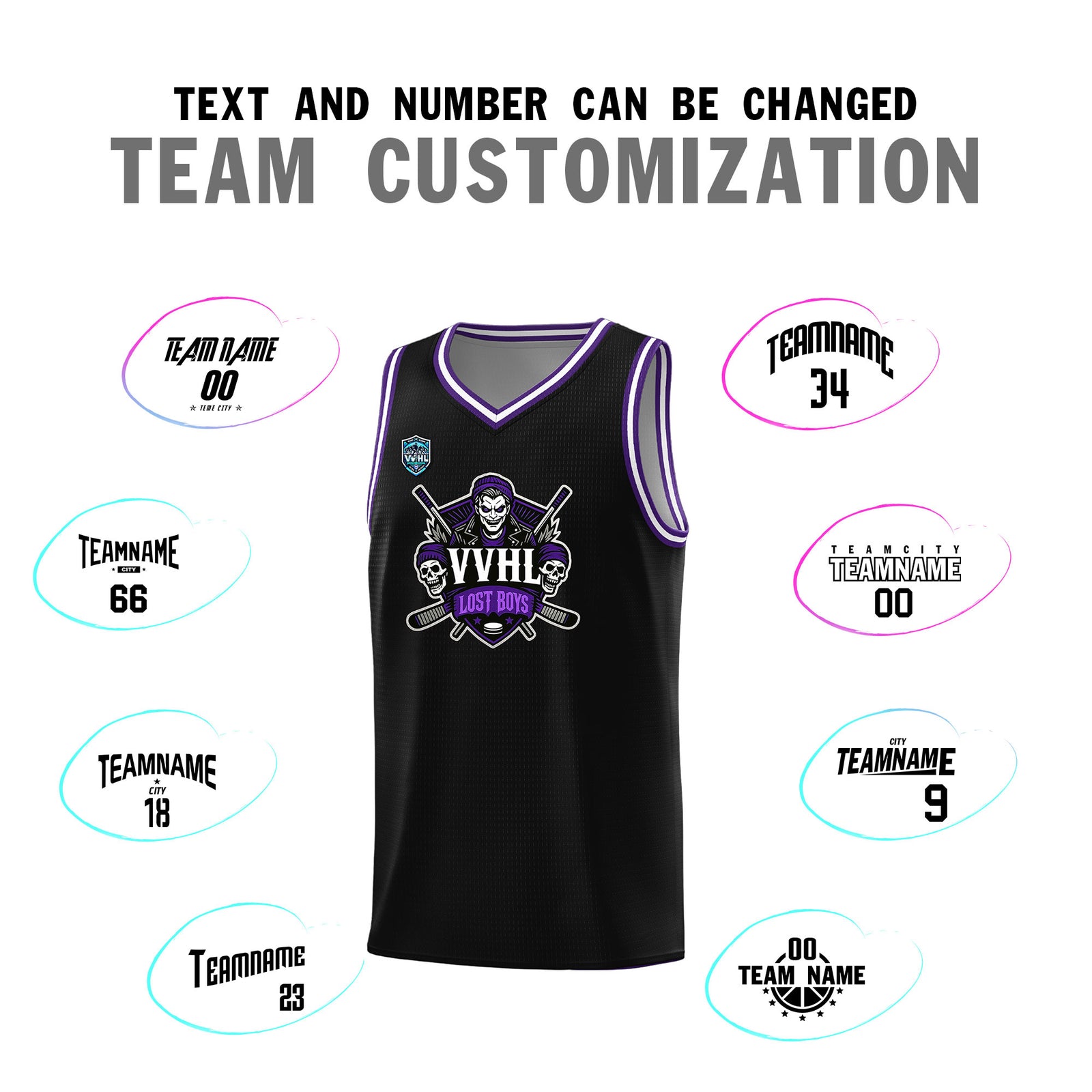 VVHL Black S7-lost-boys-1 Tops Basketball Jersey
