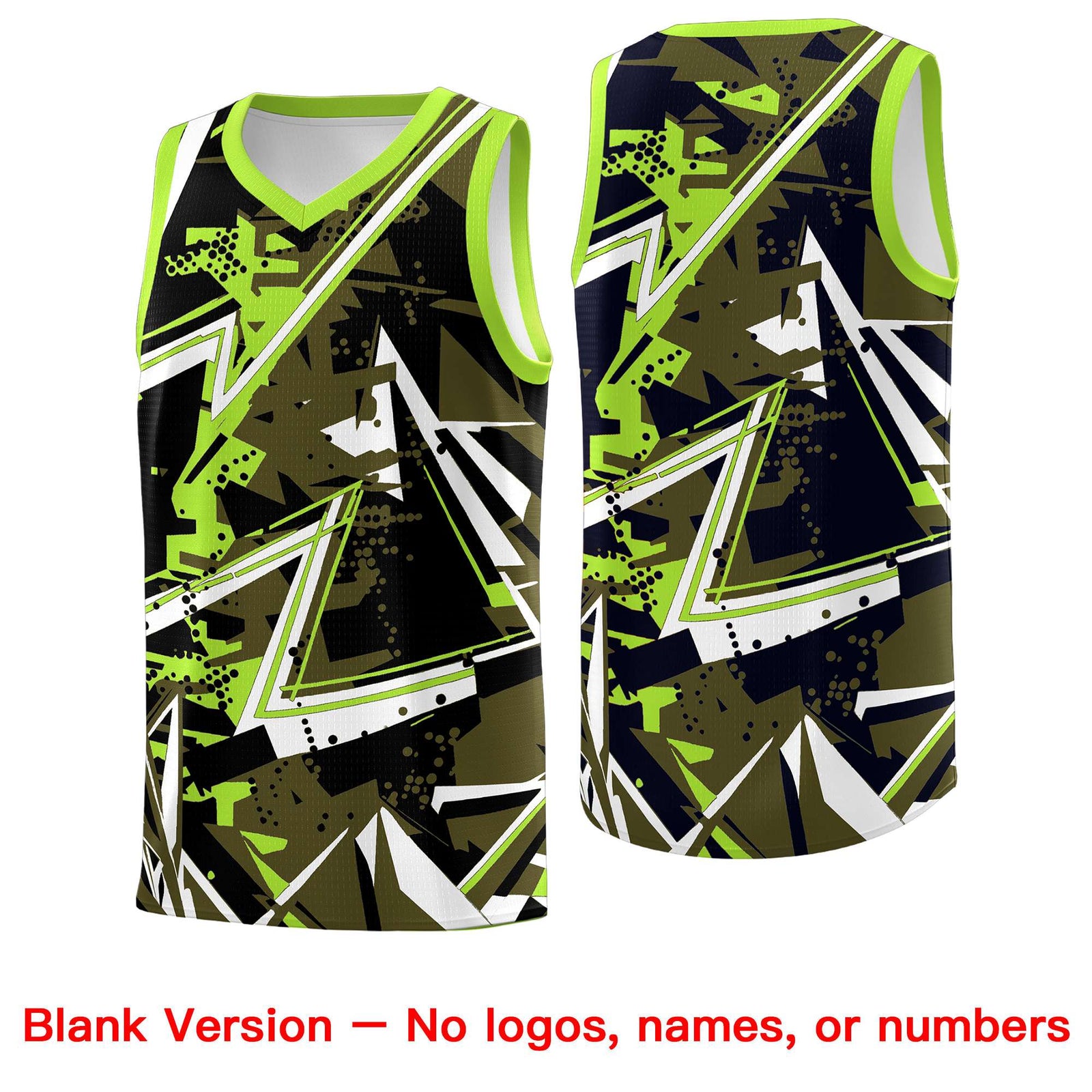 Custom Youth Basketball Jerseys Olive Neon Green Abstract Graffiti Personalized Street Style Uniform