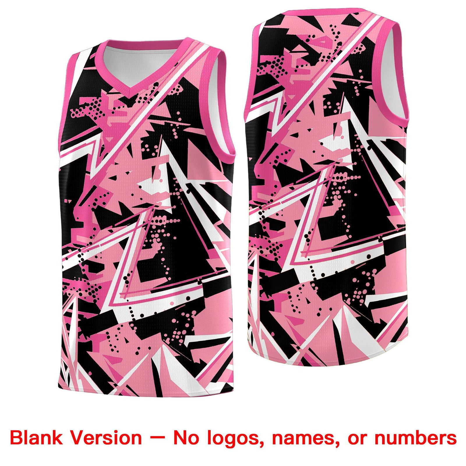 Custom Youth Basketball Jerseys Light Pink Rose Red Abstract Graffiti Personalized Team Name & Number
