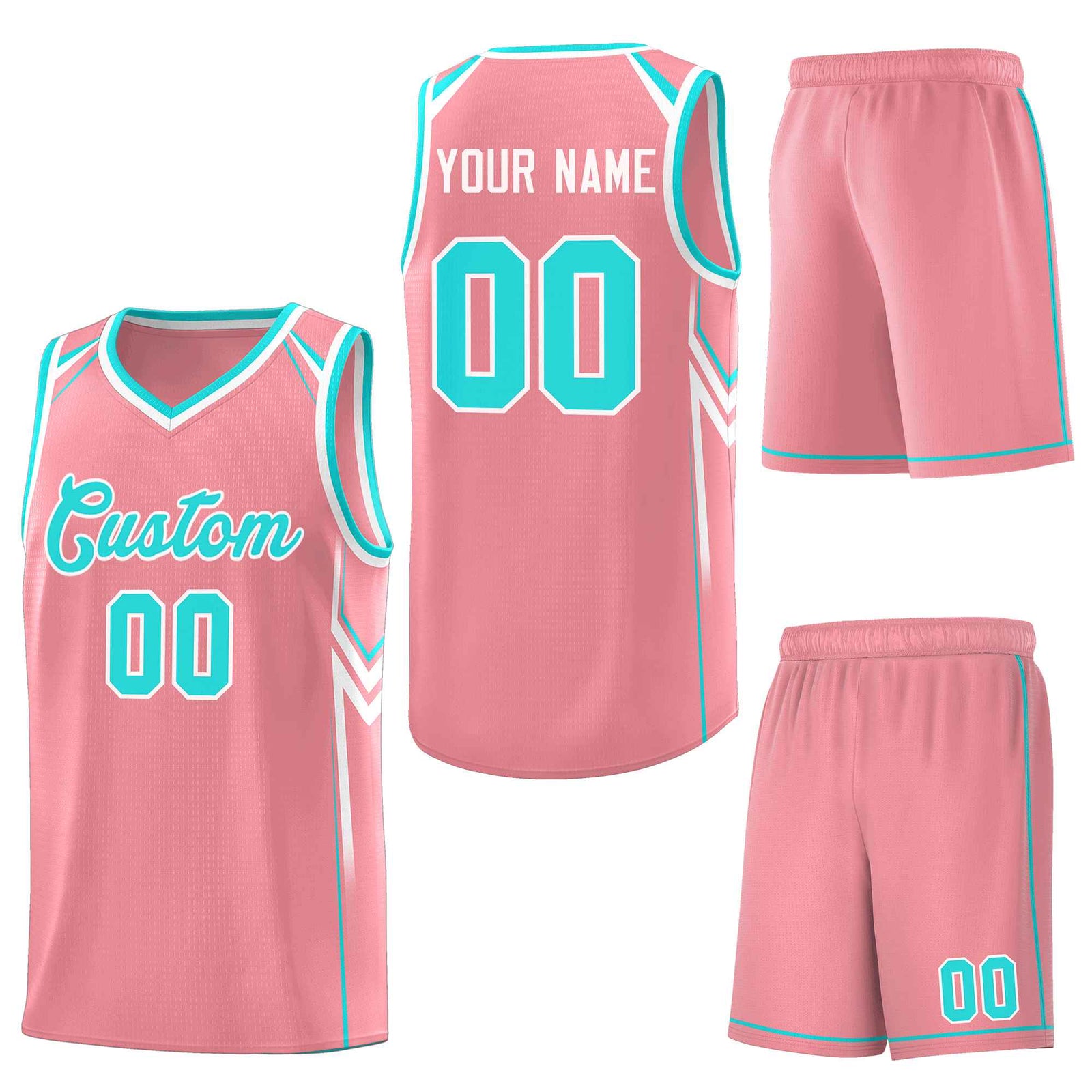 Custom Light Pink Arrow Graffiti Pattern Sports Uniform Basketball Jersey