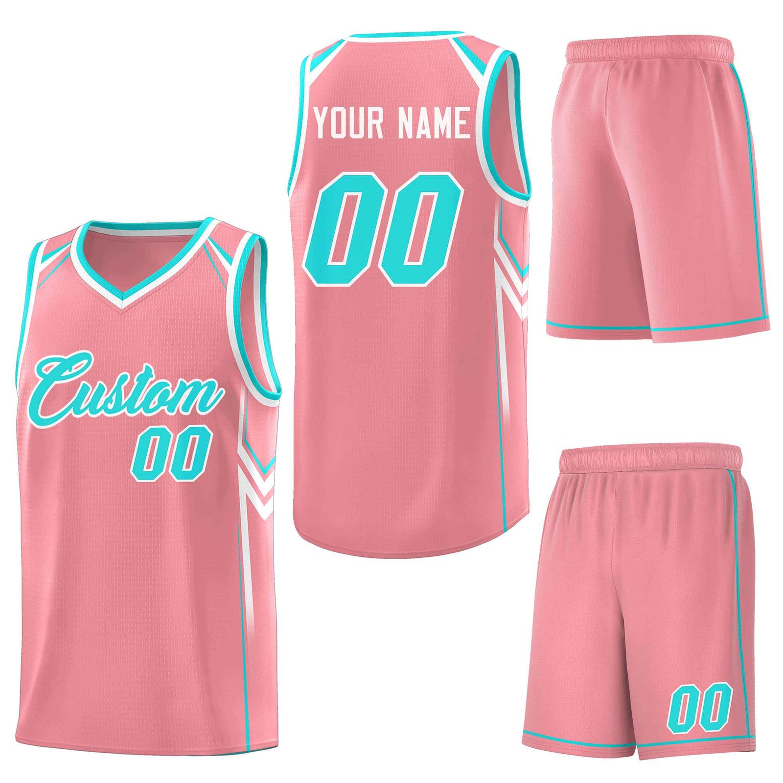 Custom Light Pink Arrow Graffiti Pattern Sports Uniform Basketball Jersey