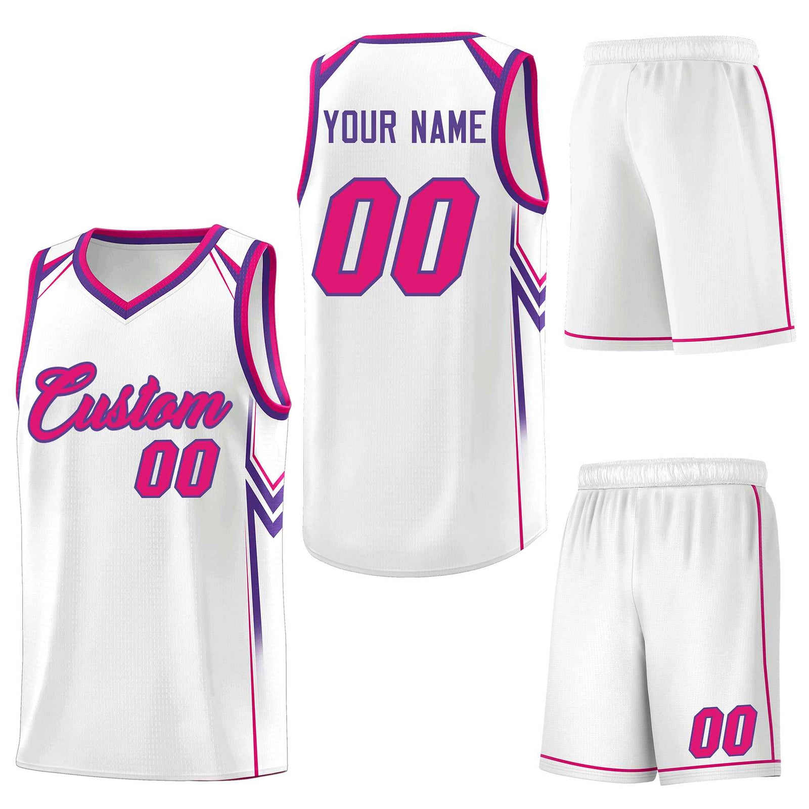 Custom White Arrow Graffiti Pattern Sports Uniform Basketball Jersey