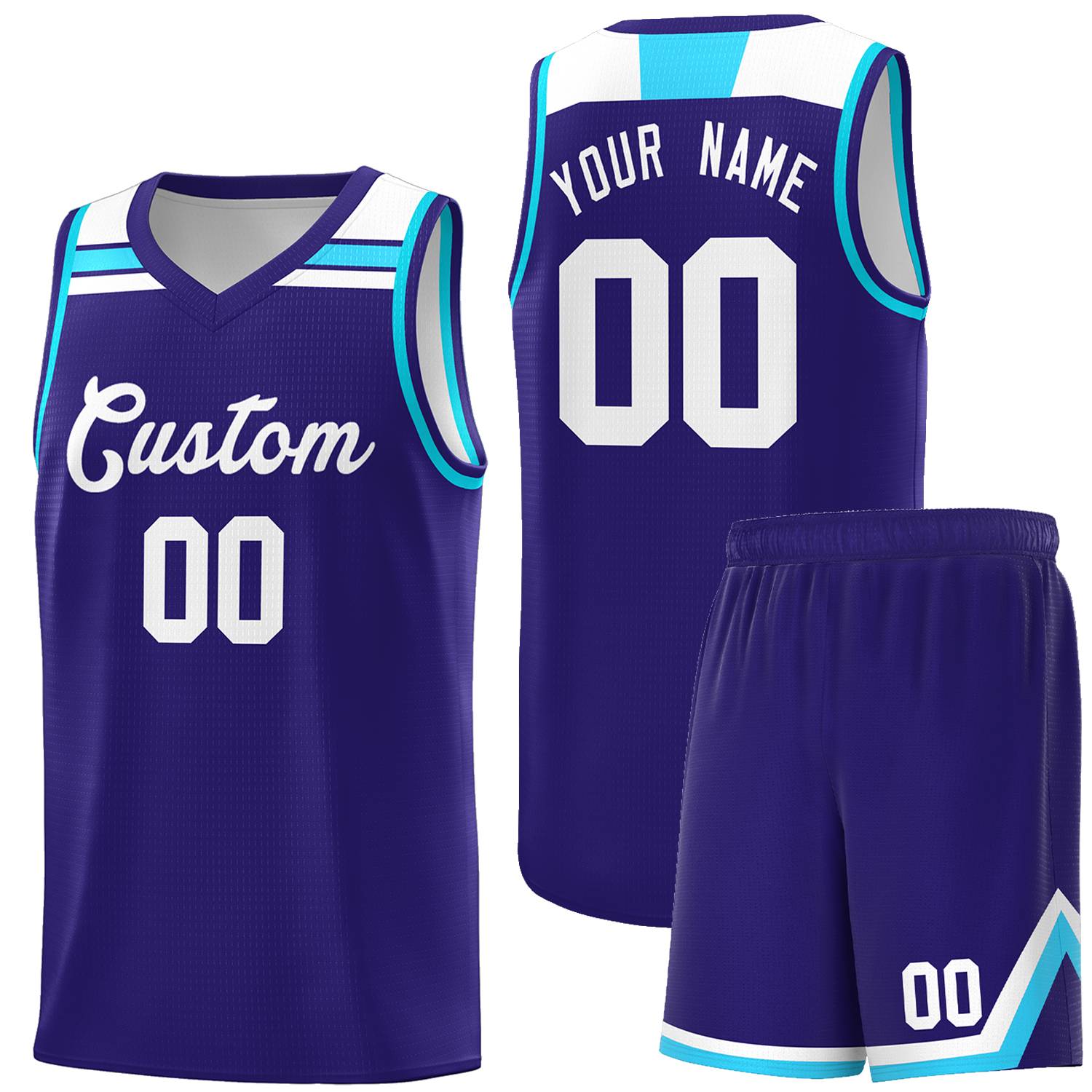 Custom Basketball Uniform Purple White-Powder Blue Classic Sports Uniform Basketball Jersey | KXKSHOP