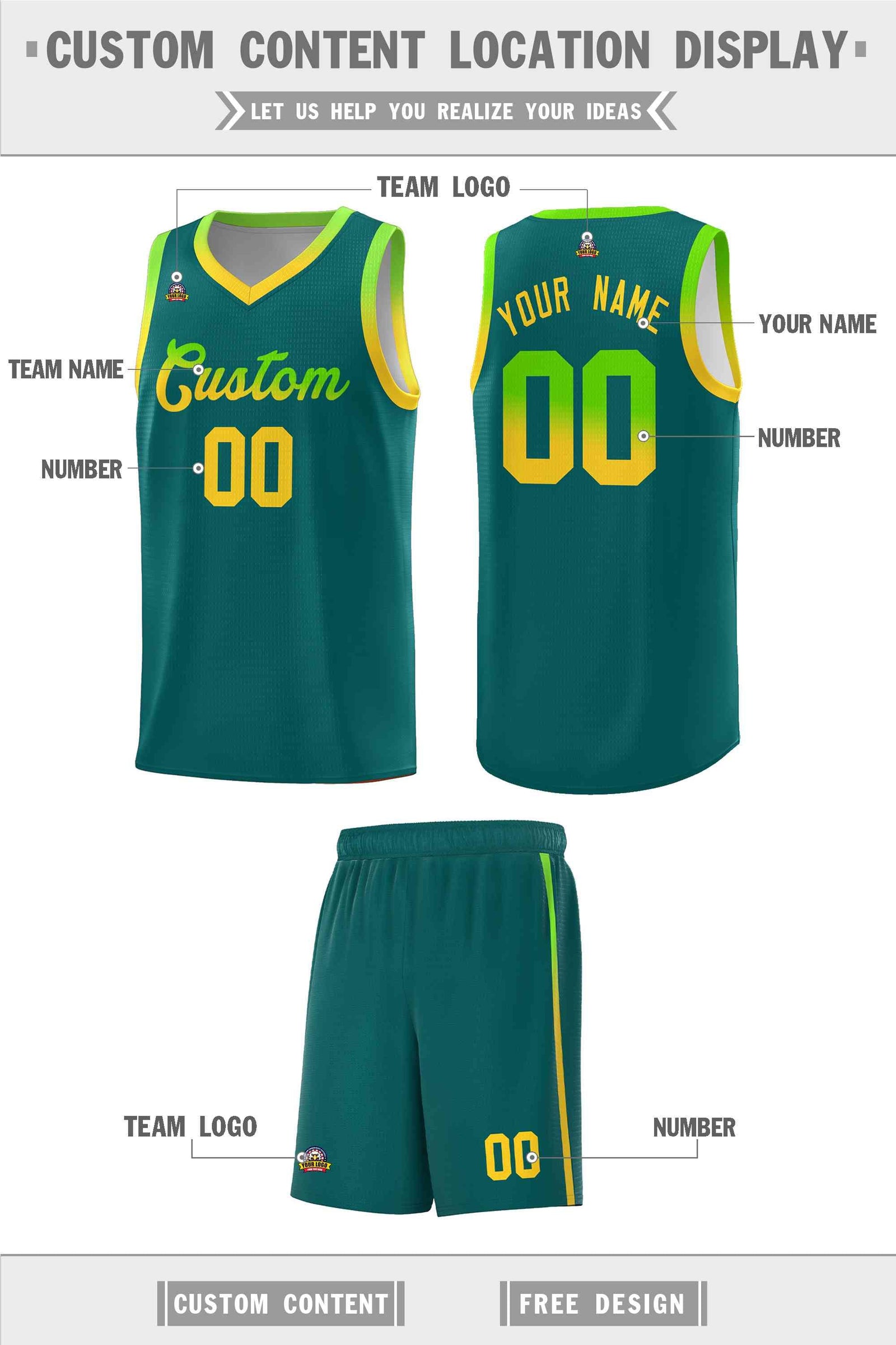 Custom Basketball Uniform Aqua Personalized Gradient Font Sports Uniform Basketball Jersey | KXKSHOP