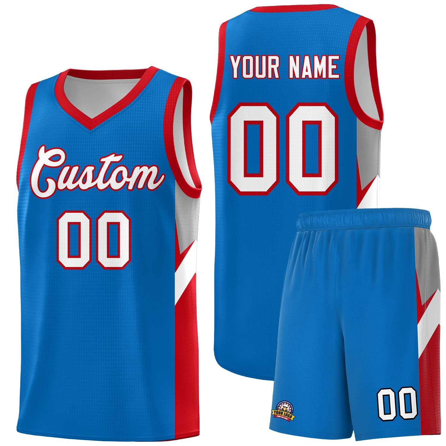 Custom Royal Red Side Design Sets Sports Uniform Basketball Jersey