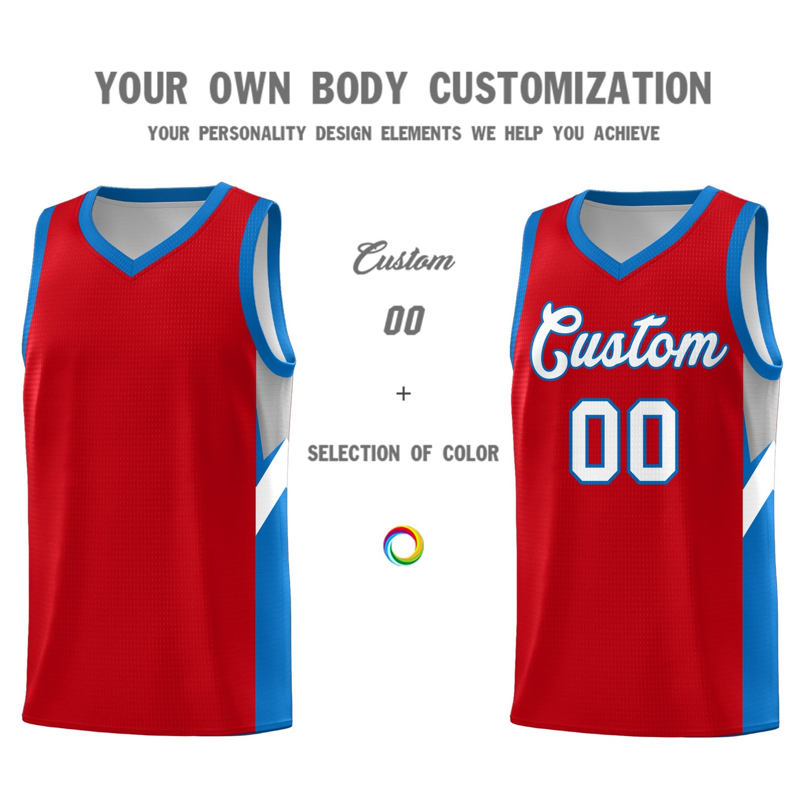 Custom Red Royal Side Design Sets Sports Uniform Basketball Jersey