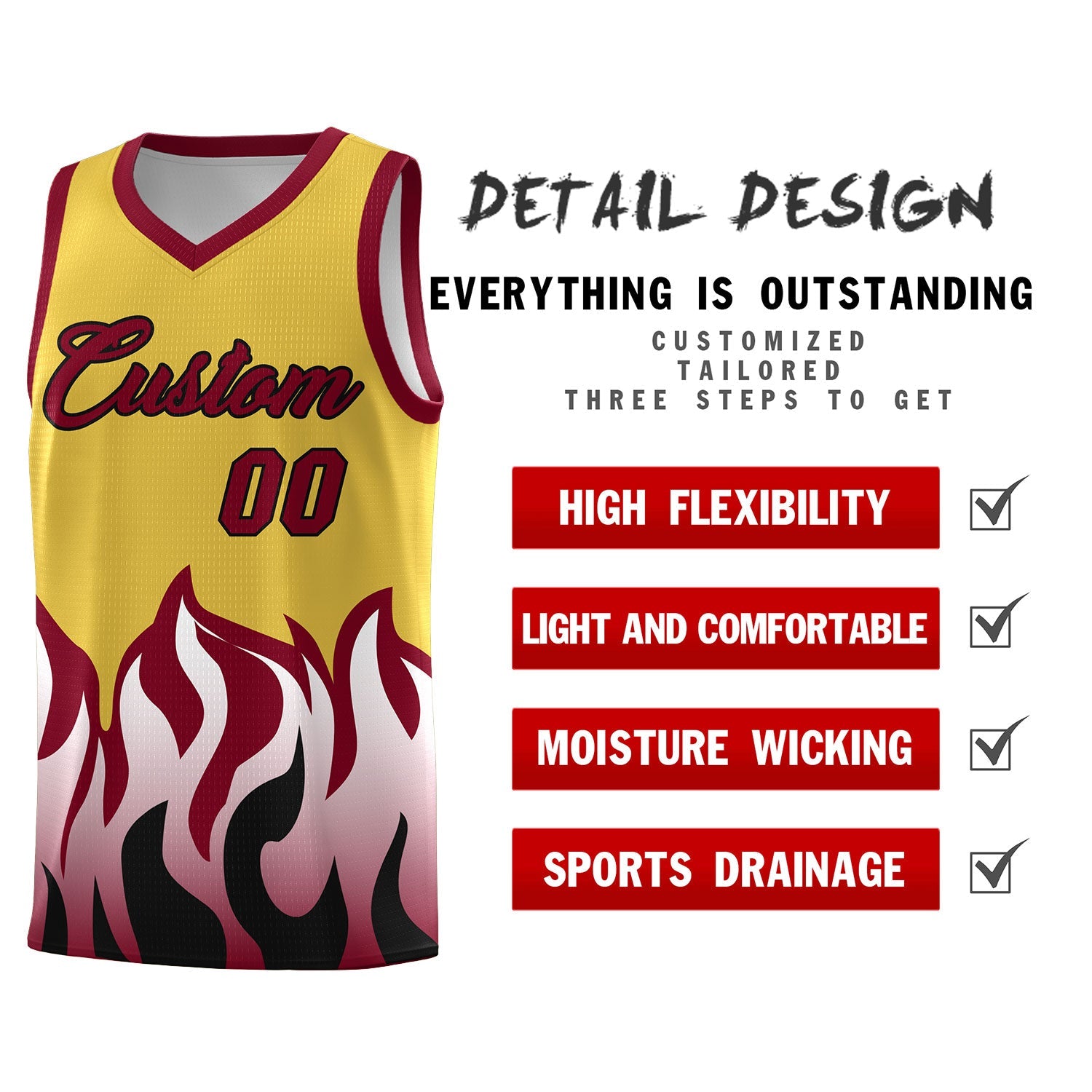 Custom Purple Crimson Hem Flame Pattern Fashion Sports Uniform Basketball jersey