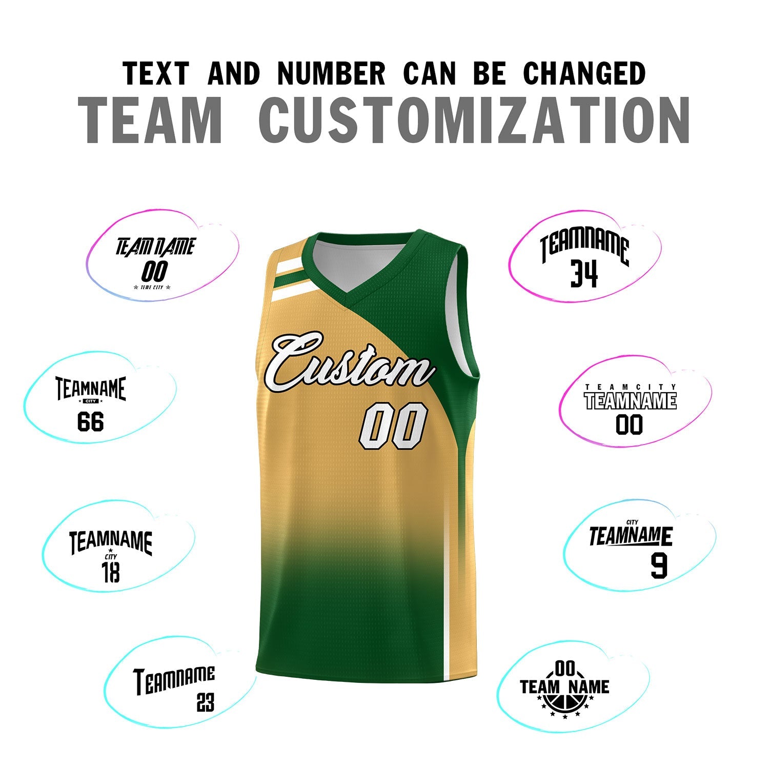 Custom Buckskin Brown Teal Gradient Fashion Sets Sports Uniform Basketball Jersey