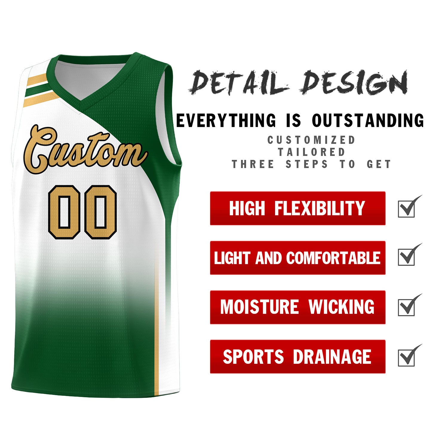 Custom White Teal Gradient Fashion Sets Sports Uniform Basketball Jersey