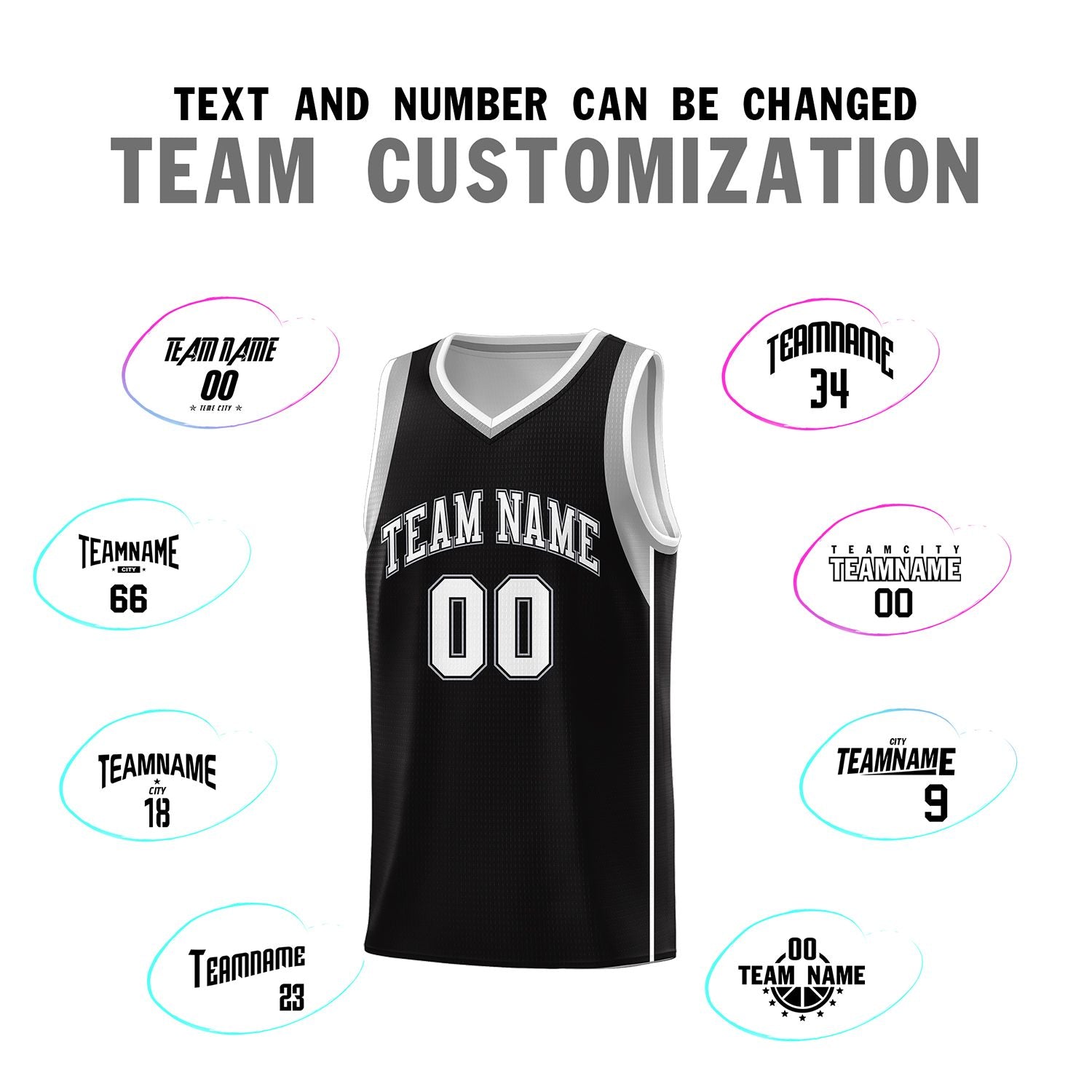 Custom Black White-Black Sleeve Color Blocking Classic Sports Uniform Basketball Jersey