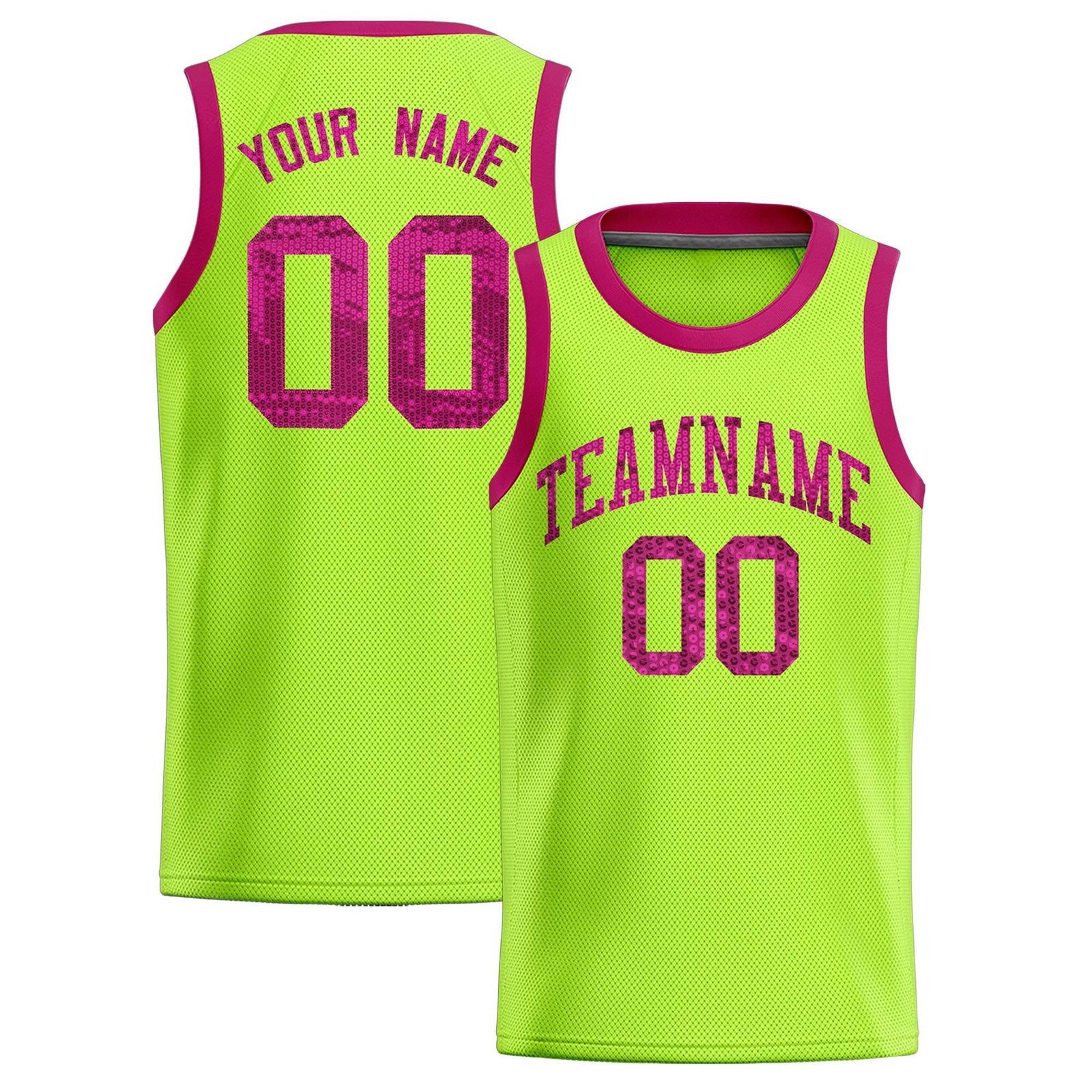 Custom Kelly Green Sequined Tops Athletic Basketball Jersey