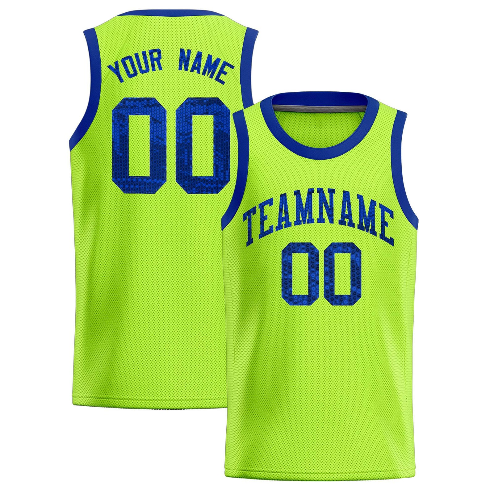 Custom Kelly Green Sequined Tops Athletic Basketball Jersey
