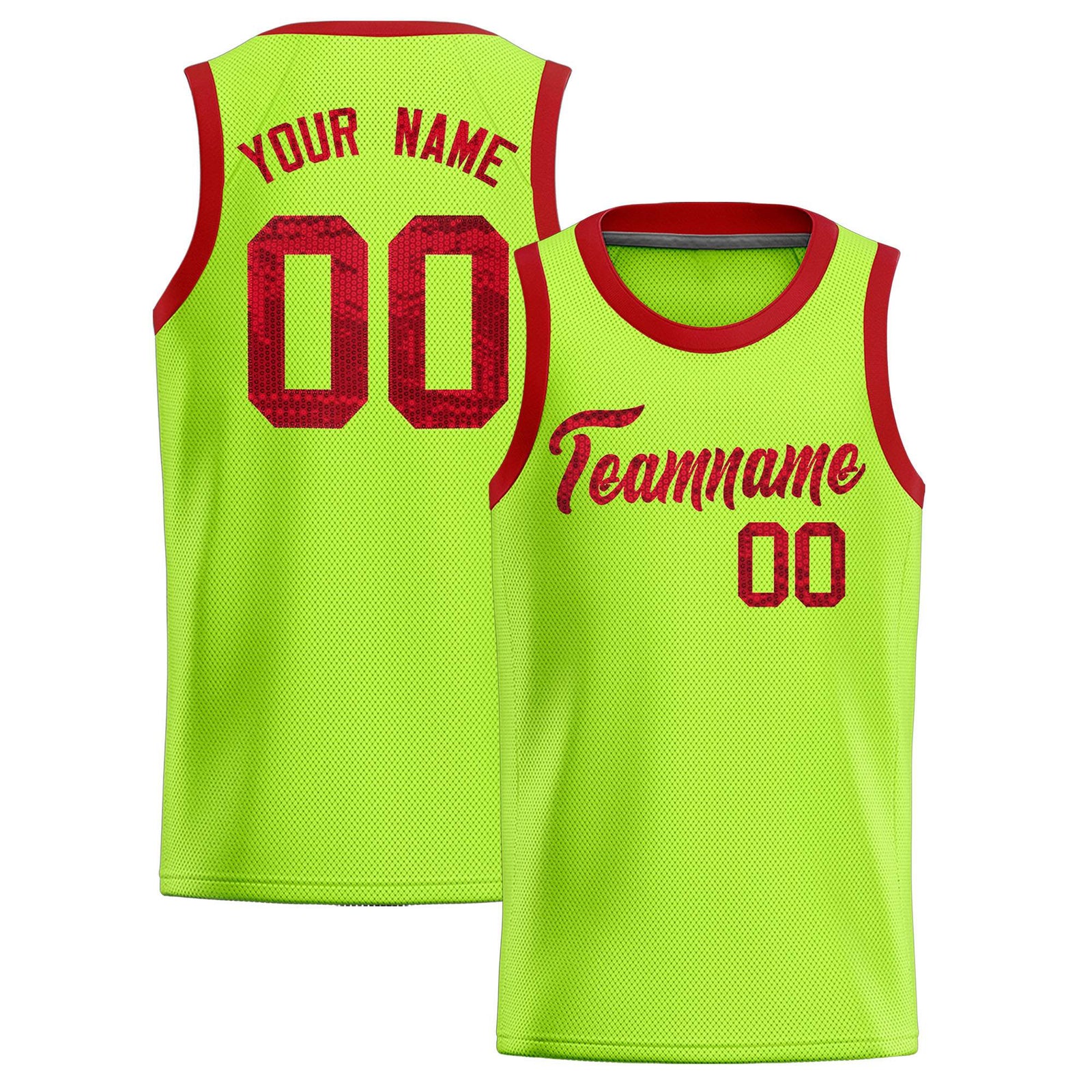 Custom Kelly Green Sequined Tops Athletic Basketball Jersey
