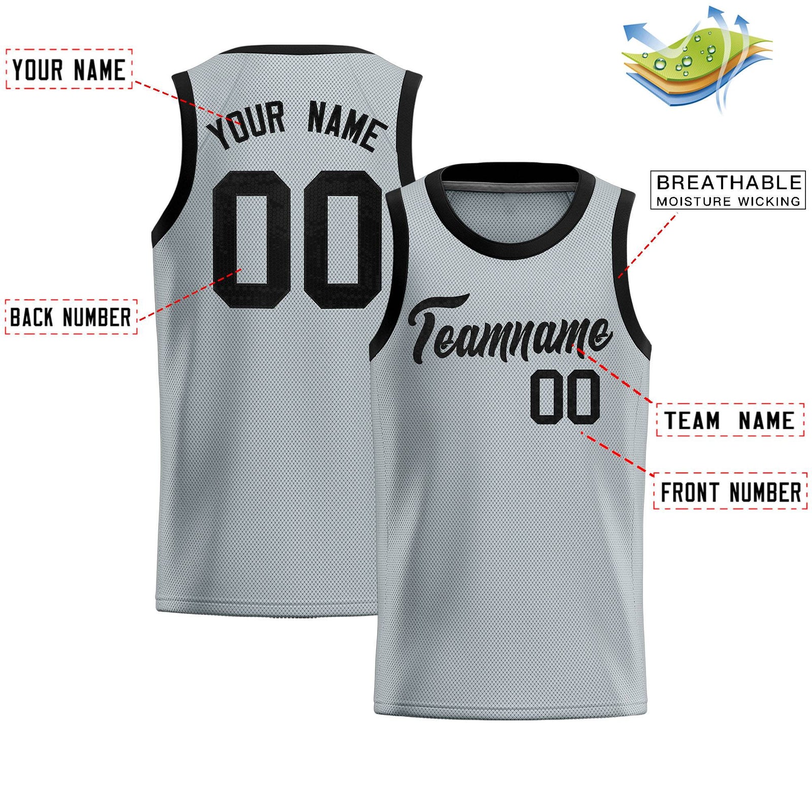 Custom Silver Sequined Tops Athletic Basketball Jersey