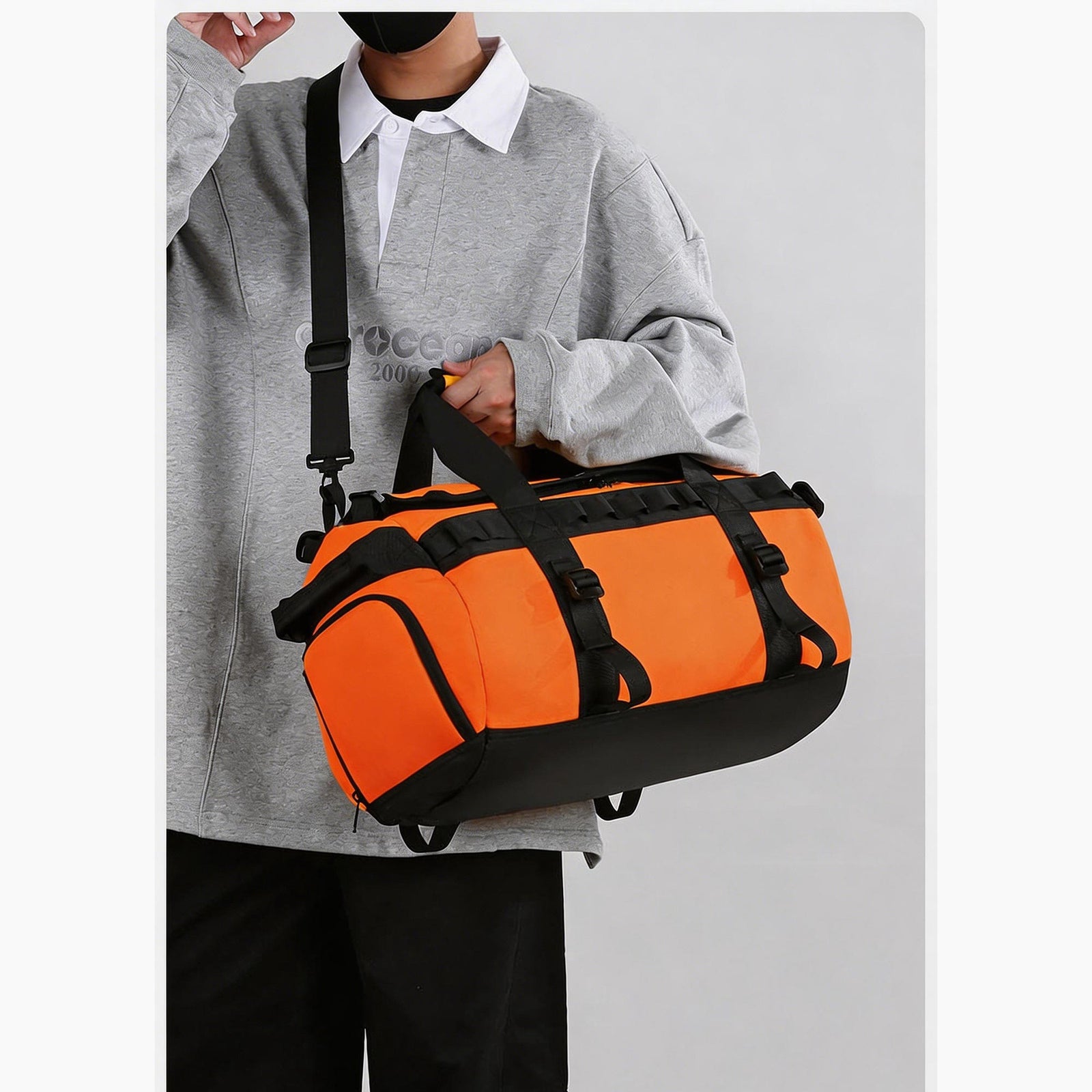 Waterproof Camping Duffel Bag – Outdoor Travel Storage Bag with Wet Dry Compartment
