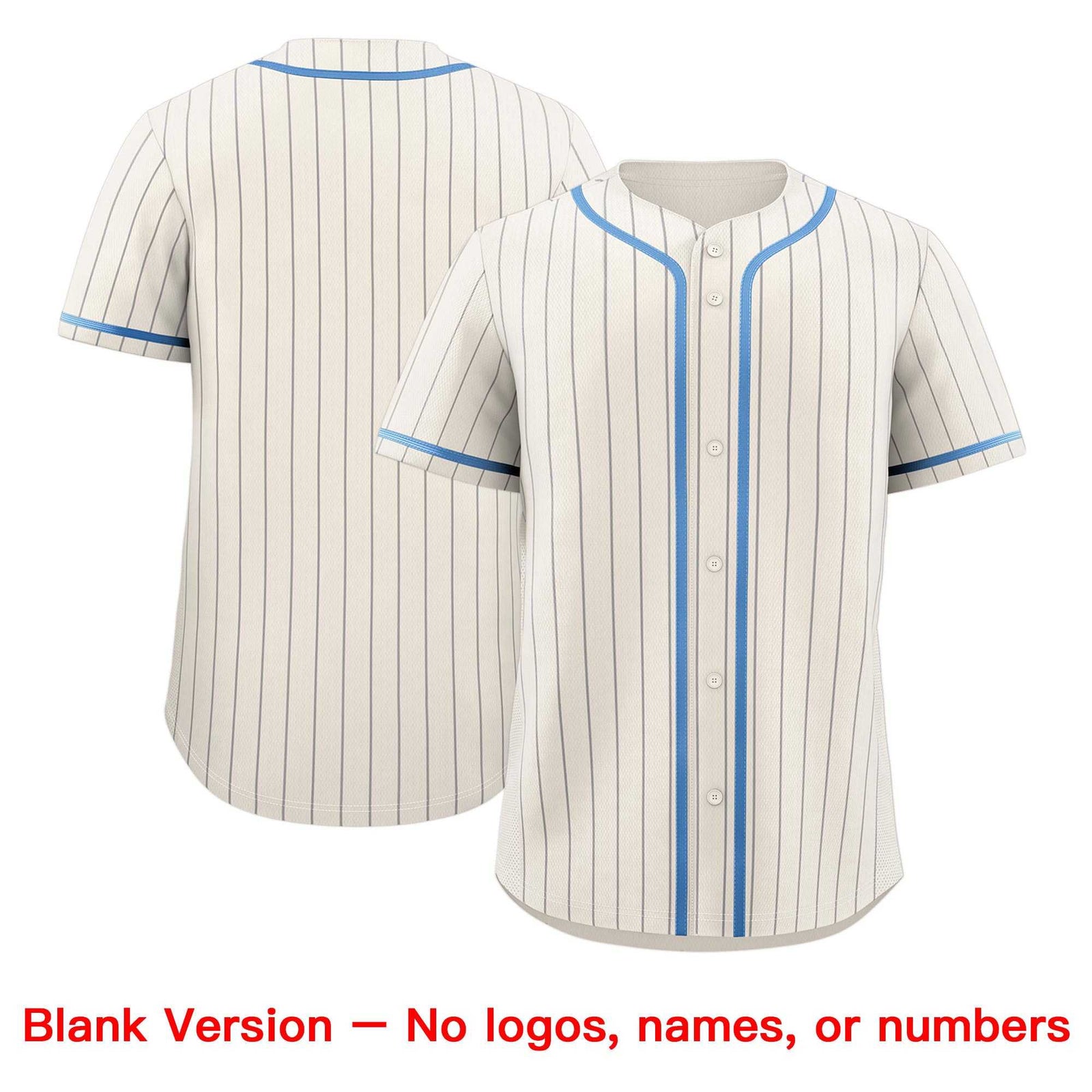 Custom Cream Light Blue Pinstripe Authentic Baseball Jersey| KXKSHOP