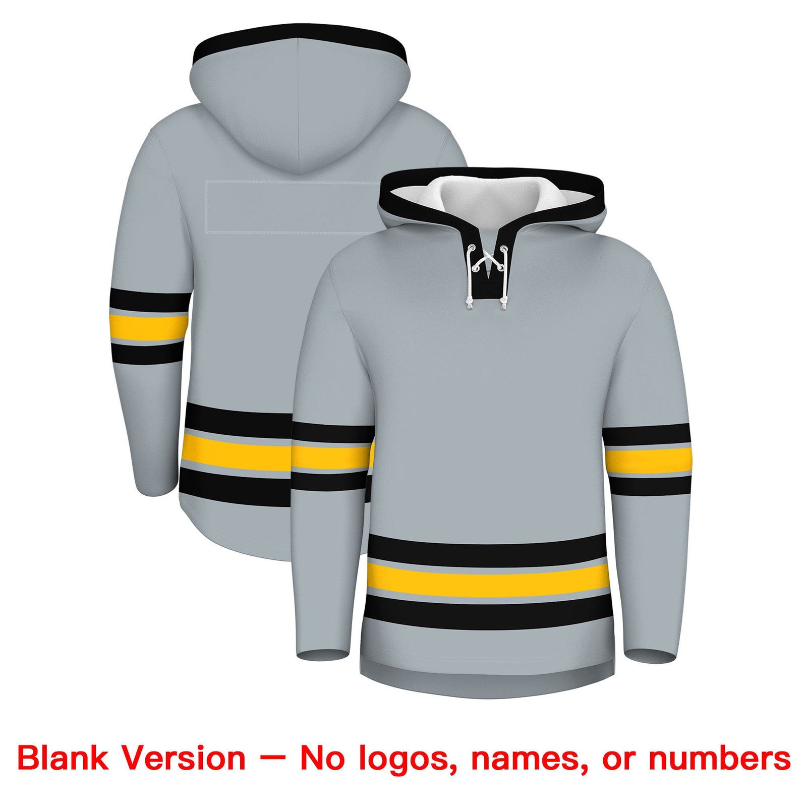 Custom Hockey Hoodie Jersey Silver Black Classic Style for Men&Youth