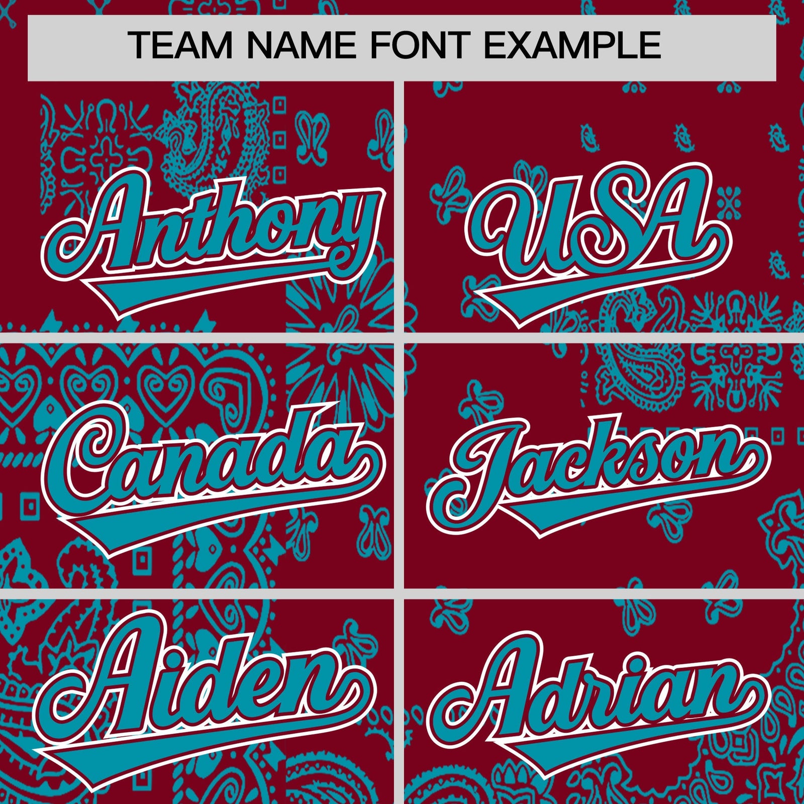 Custom Teal White Crimson Cashew Flower Graffiti Pattern V-Neck Hockey Jersey| KXKSHOP