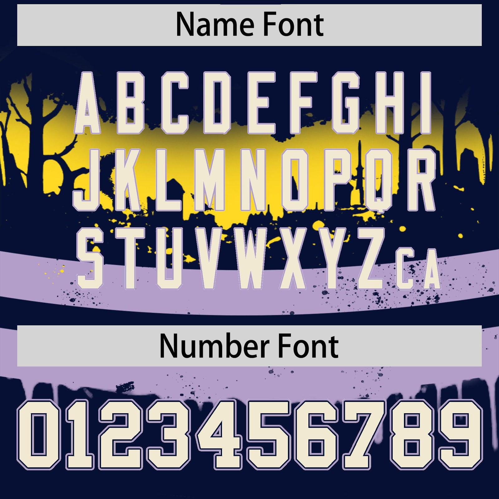 Custom Navy Light Purple Gold Gradient Fashion Halloween Stretch Fabric Hockey Jersey| KXKSHOP